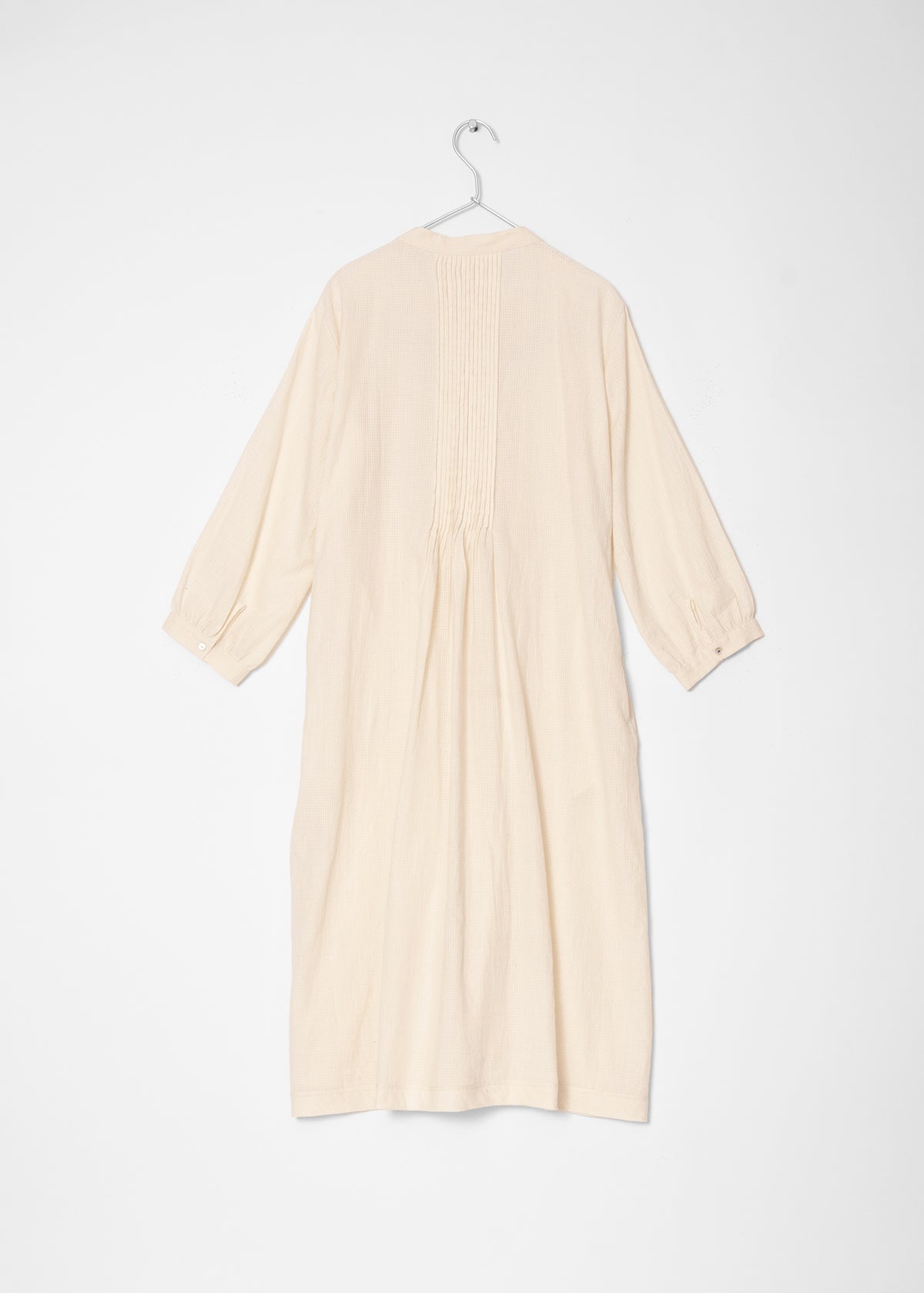 Aditi Tiny Checks Dress - Natural