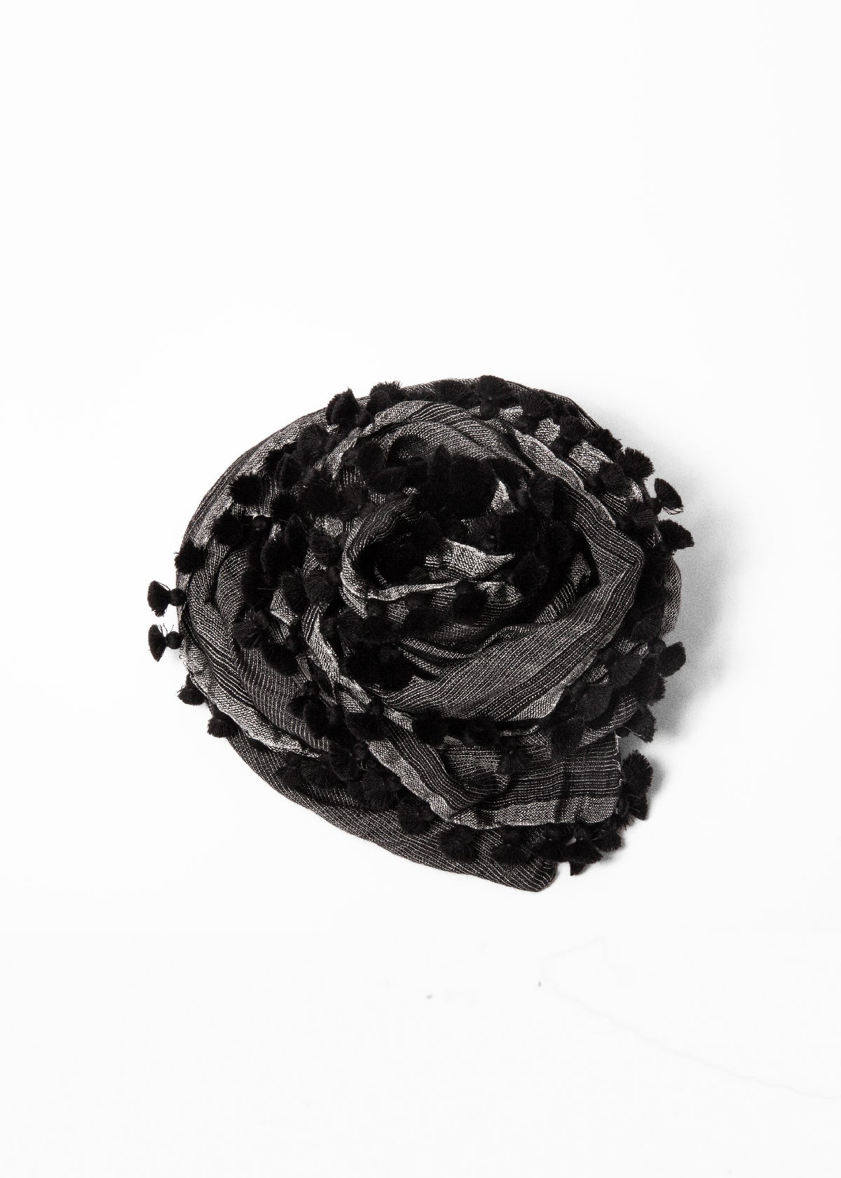 Dupatta Saaf Shiny Pin Stripes - Black