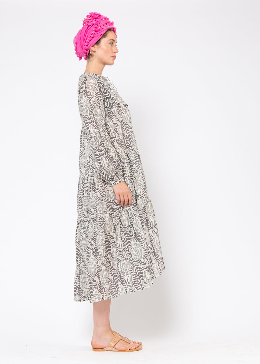 Yamini Tiger Dress- Grey