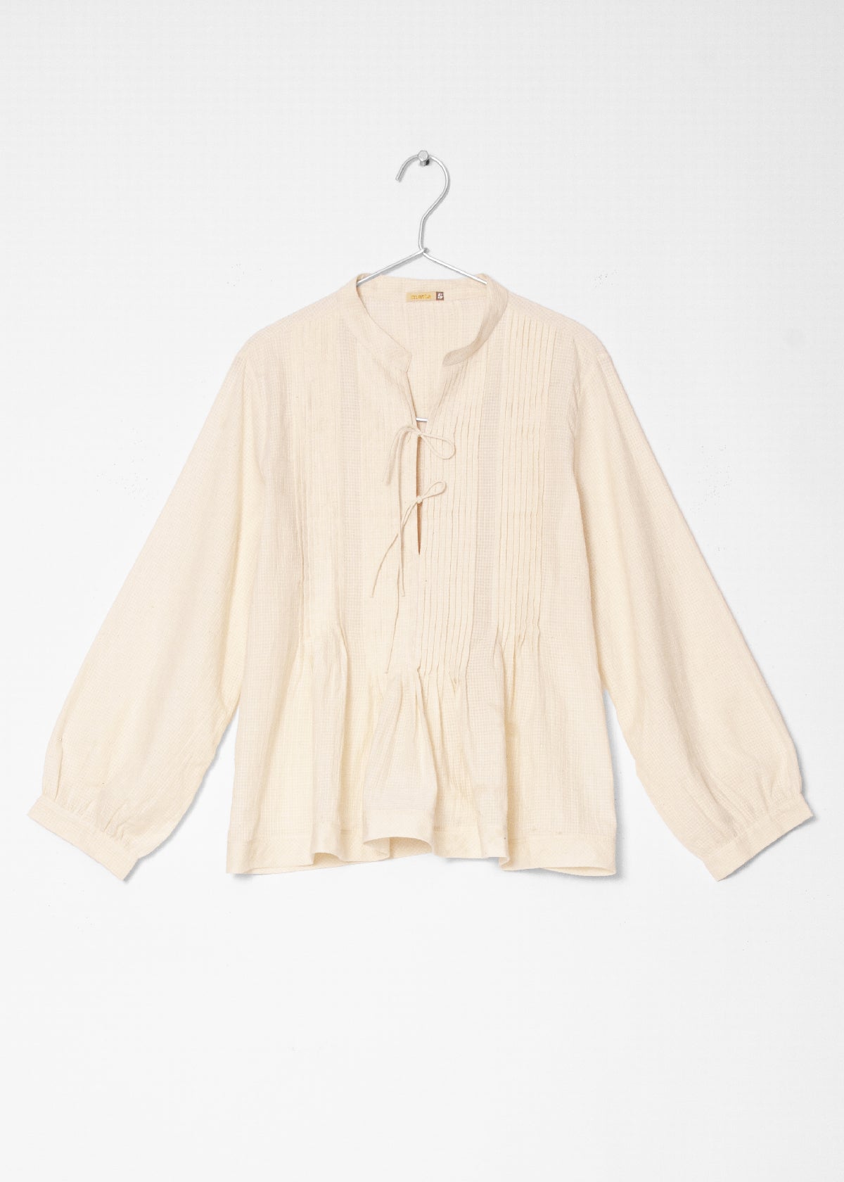 Alma Tiny Checks Top - Natural