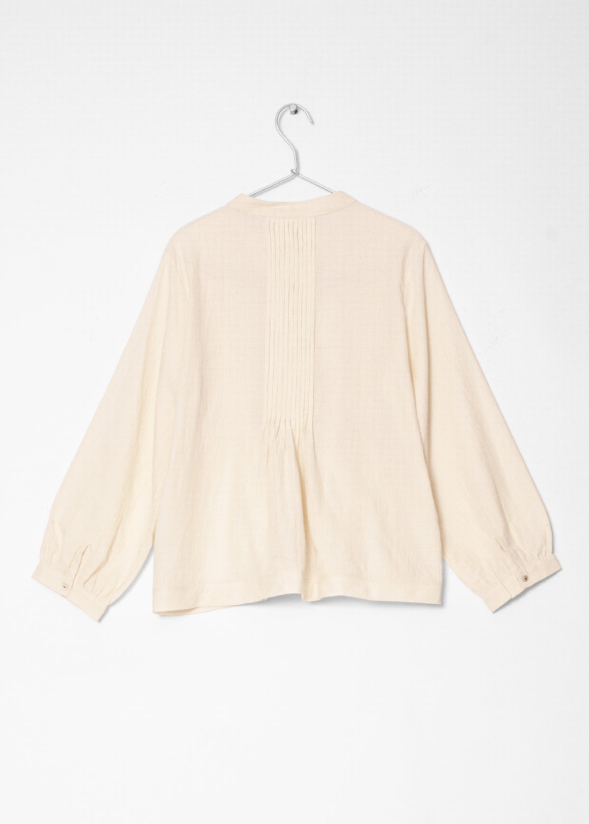 Alma Tiny Checks Top - Natural