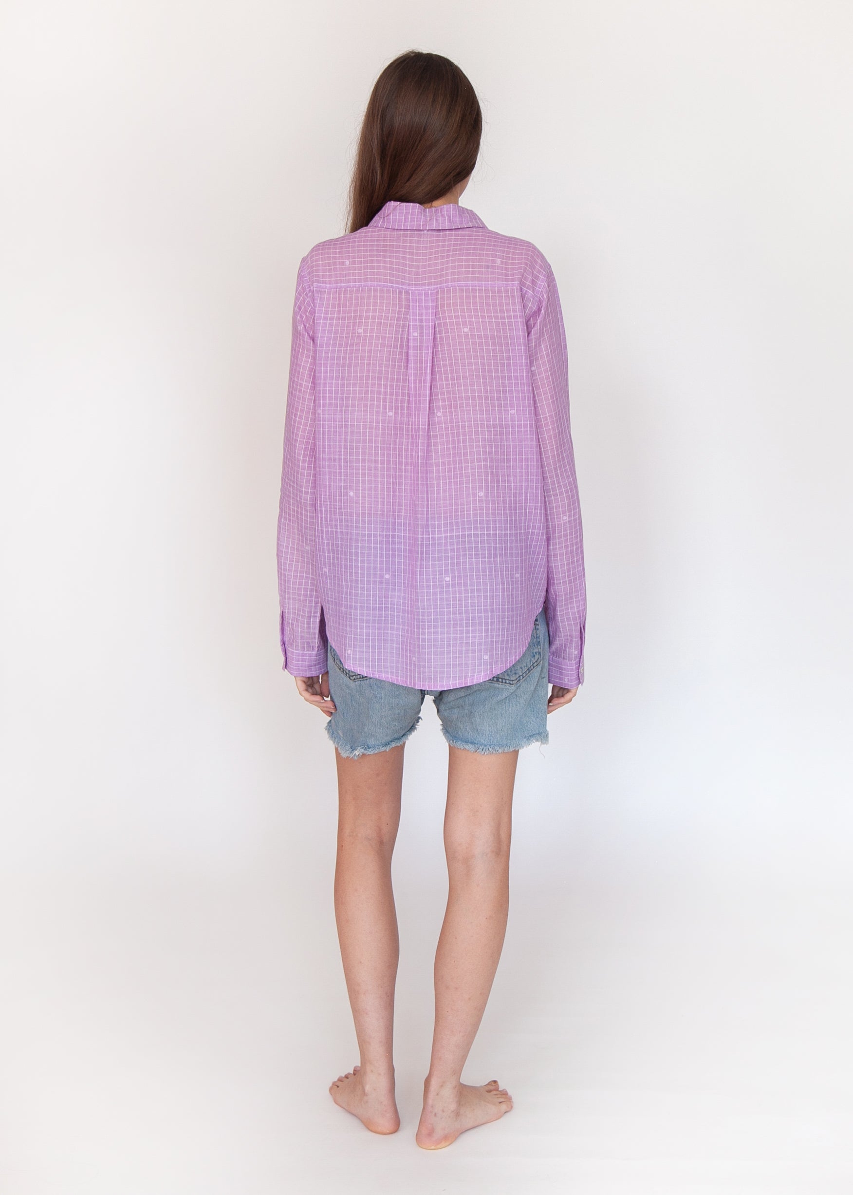 Rosa Check Jamdani Top - Violetta