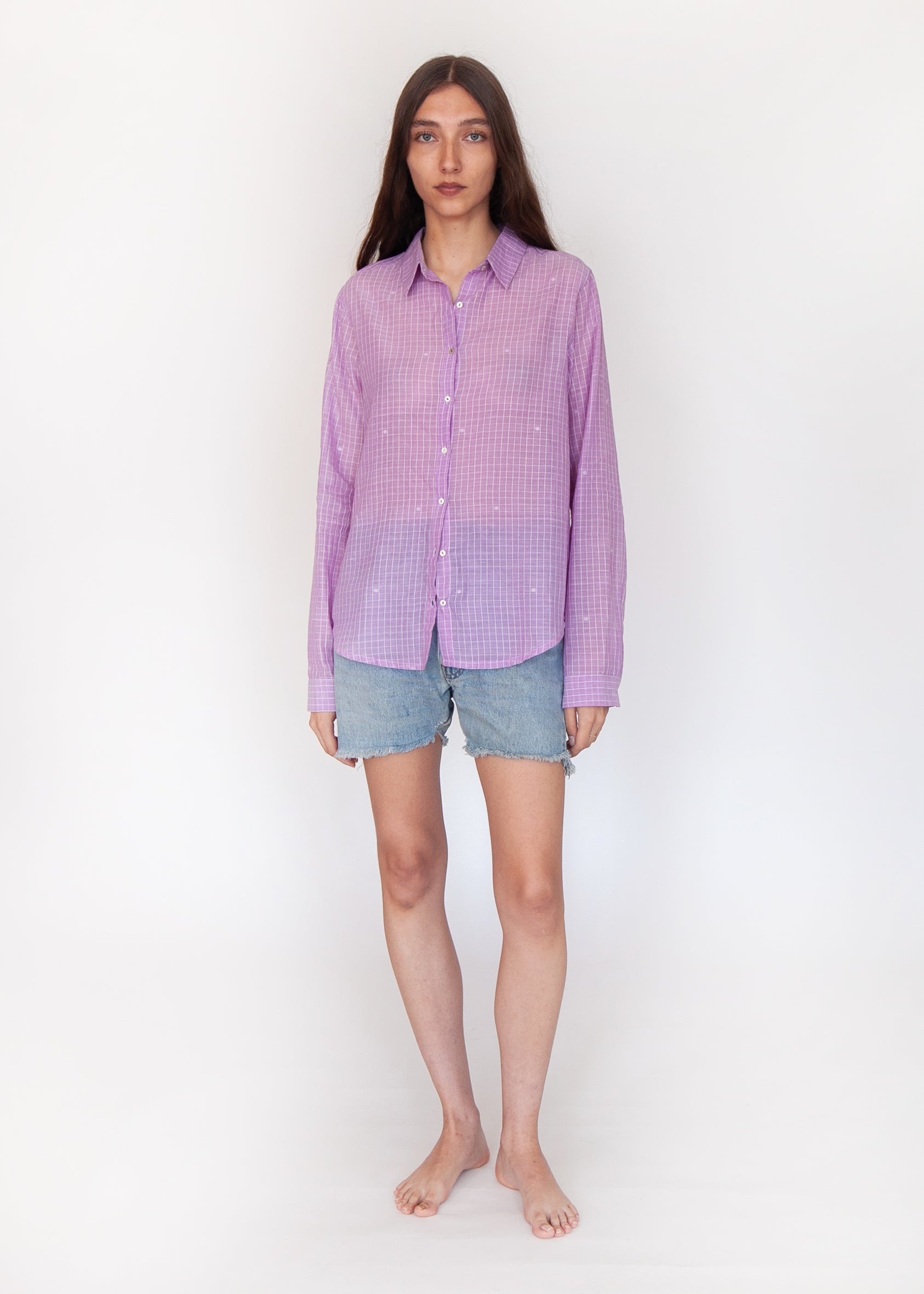 Rosa Check Jamdani Top - Violetta