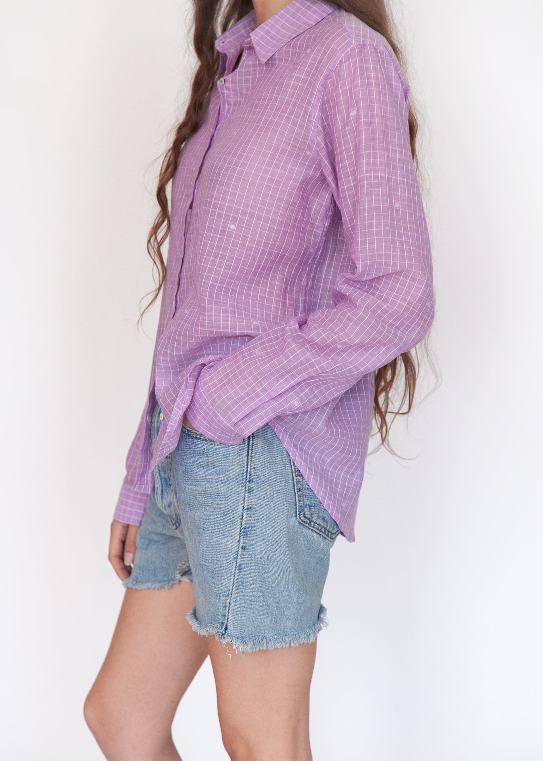 Rosa Check Jamdani Top - Violetta