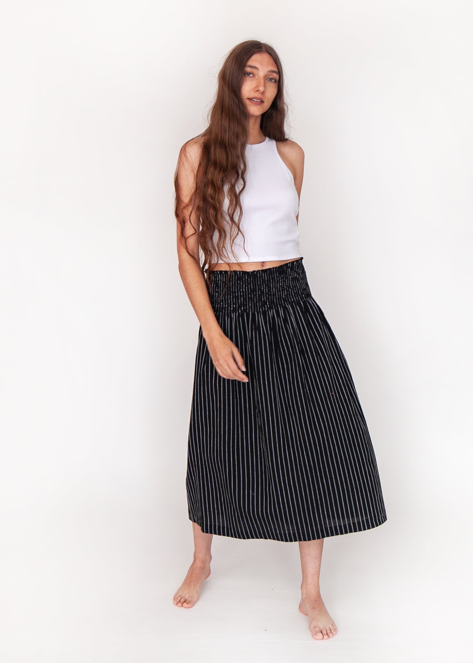 Araminta Stripe Skirt - Nero