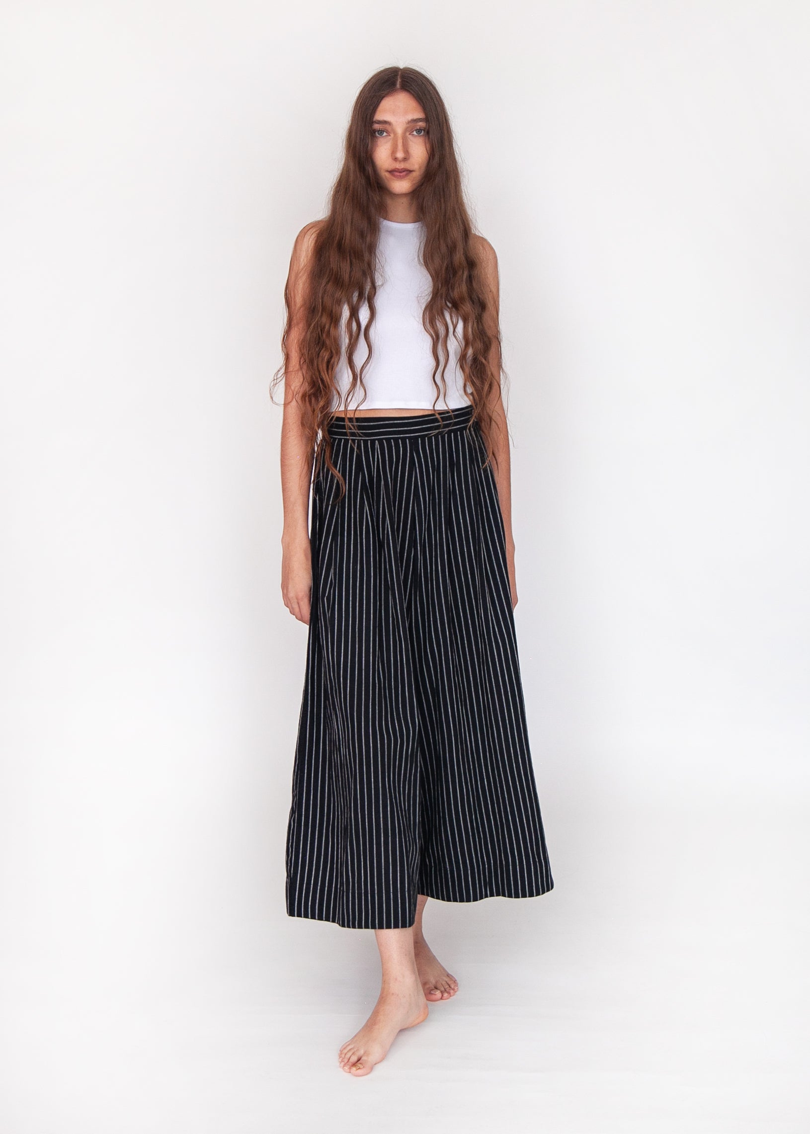 Danae Stripe Skirt Pant - Nero