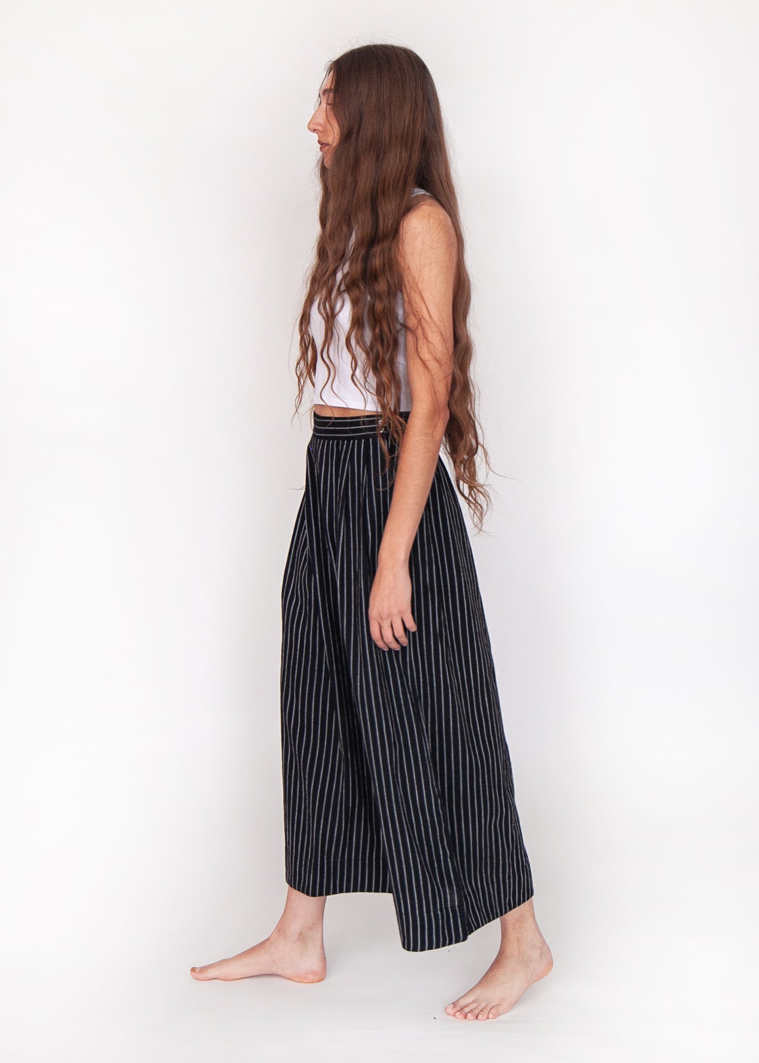 Danae Stripe Skirt Pant - Nero