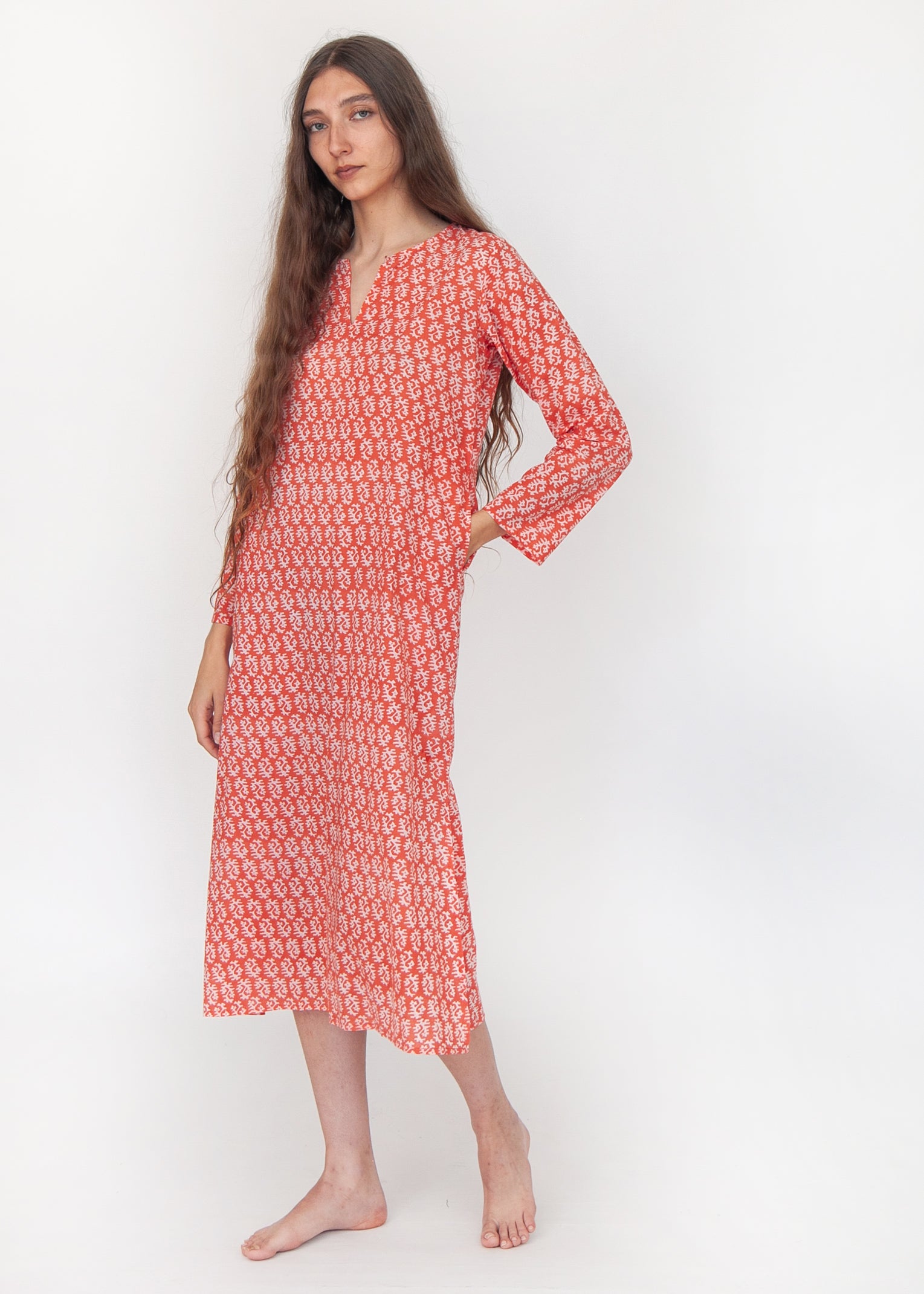 Celaya Greece Kurta - Poppy