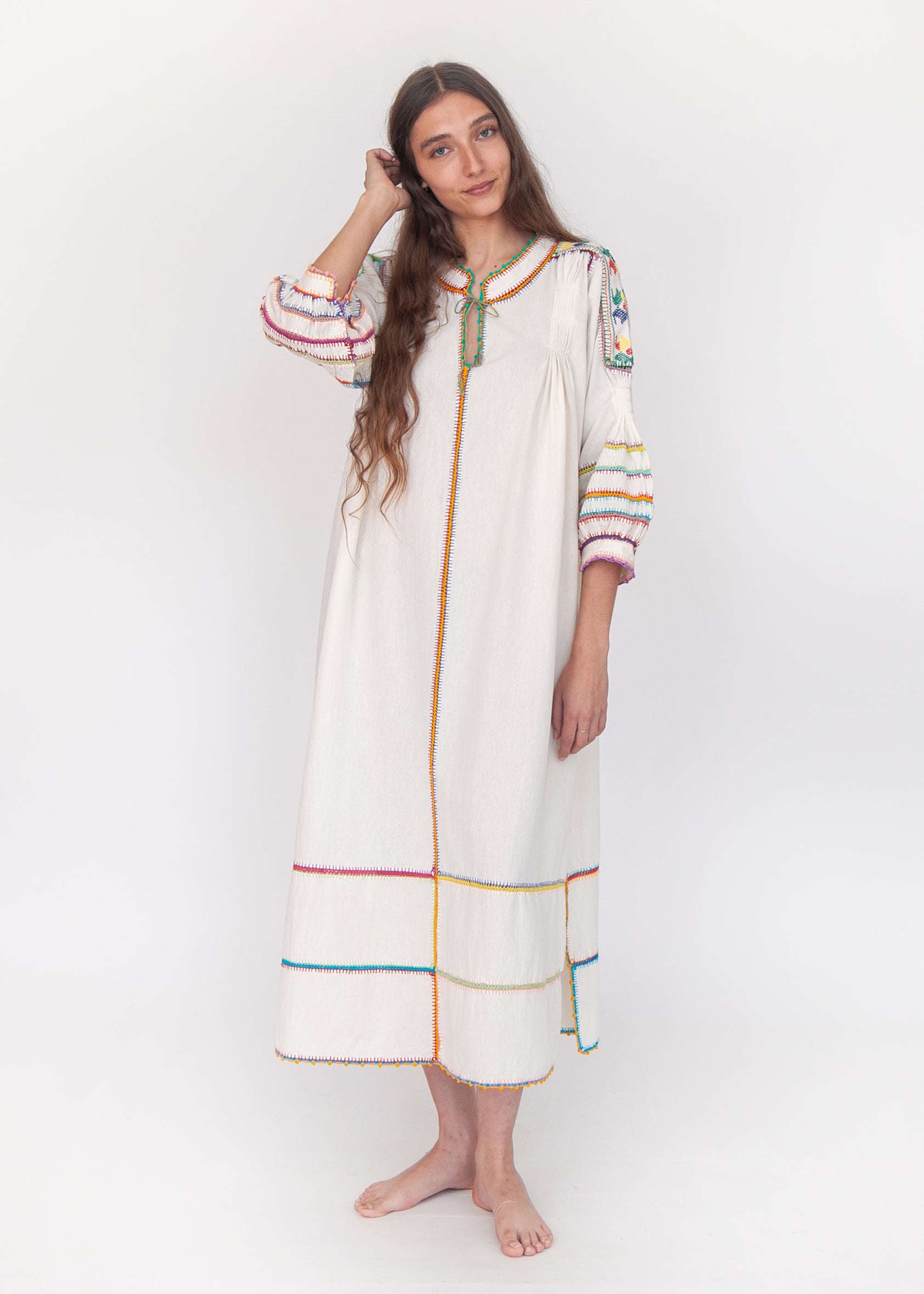 Sirena Dress Natural Long Sleeves