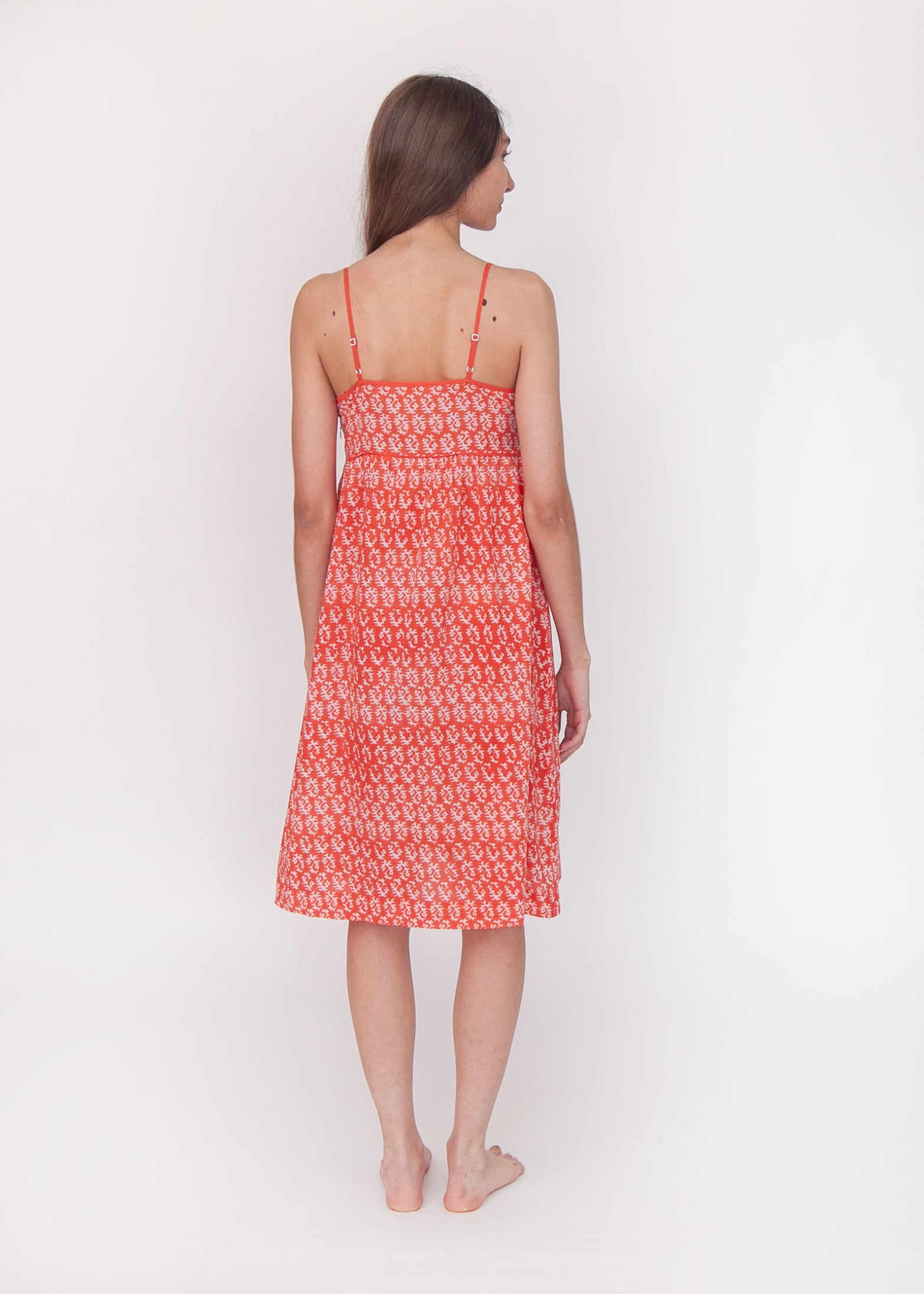 Gaia Greece Slip Dress - Poppy