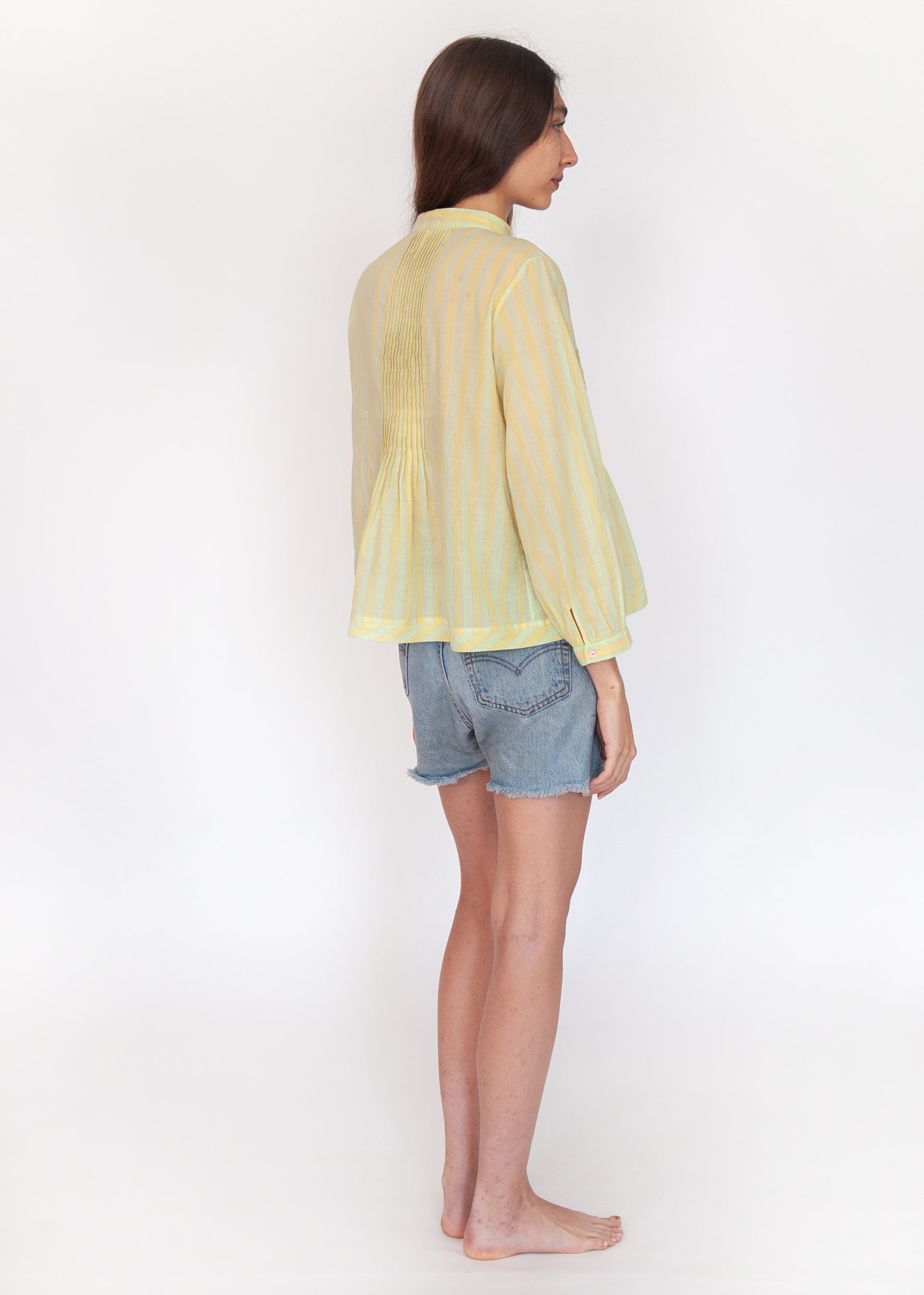 Alma Stripe Top - Lime