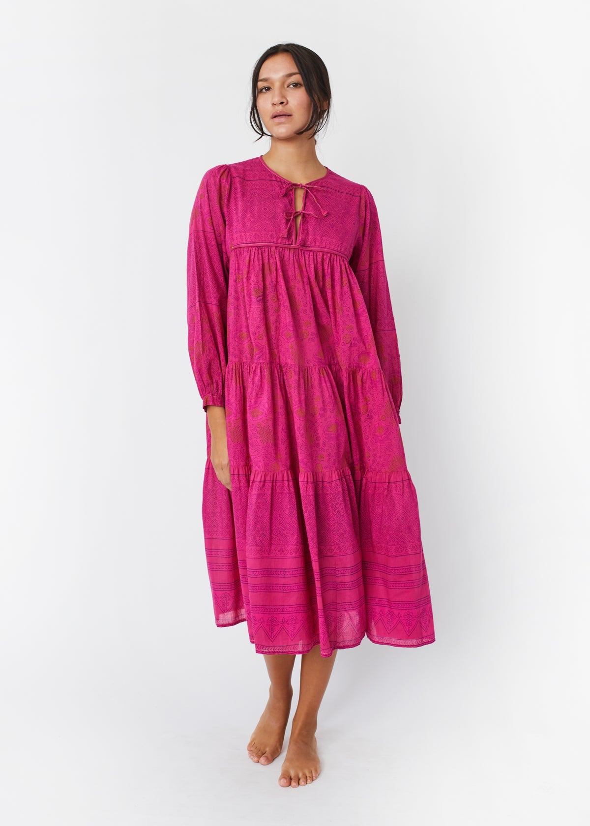 Yamini Booj Dress Overdye, Fuchsia