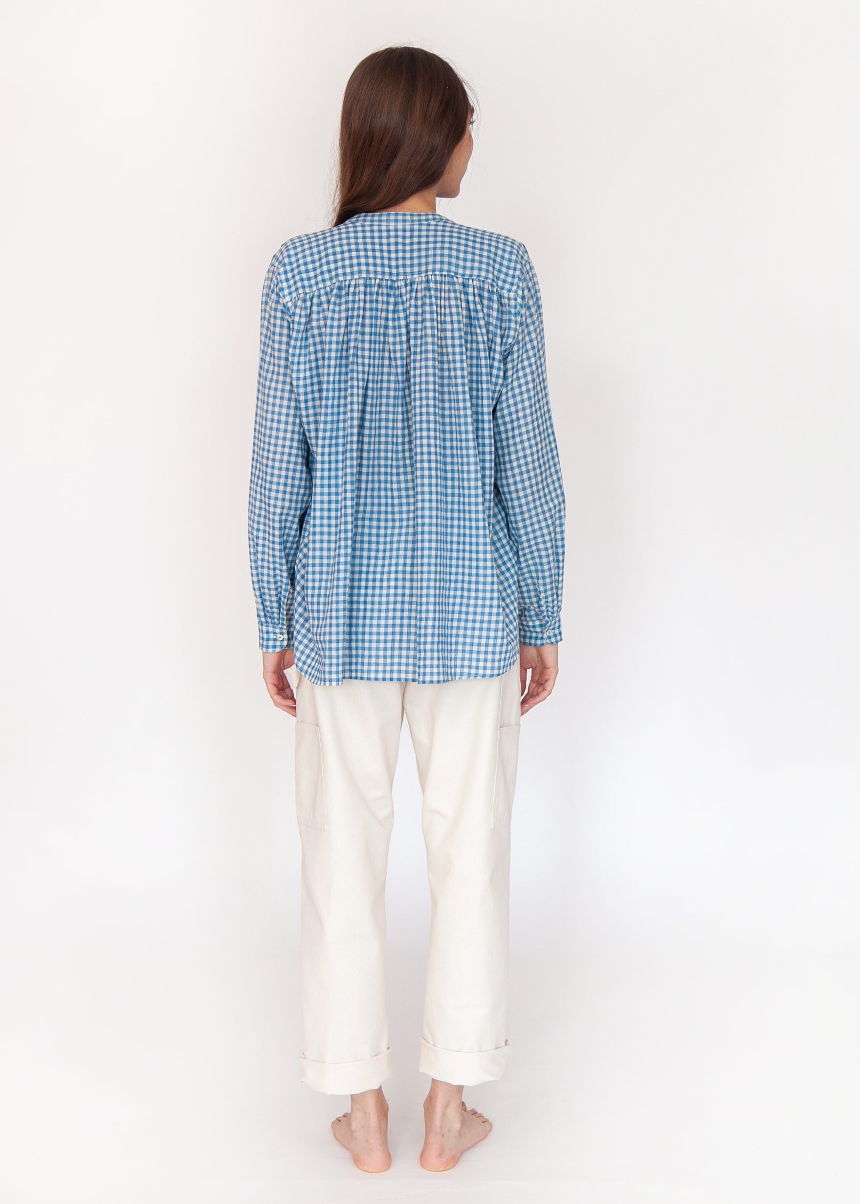 Bheeti Tie Dye Checks Top - Lake