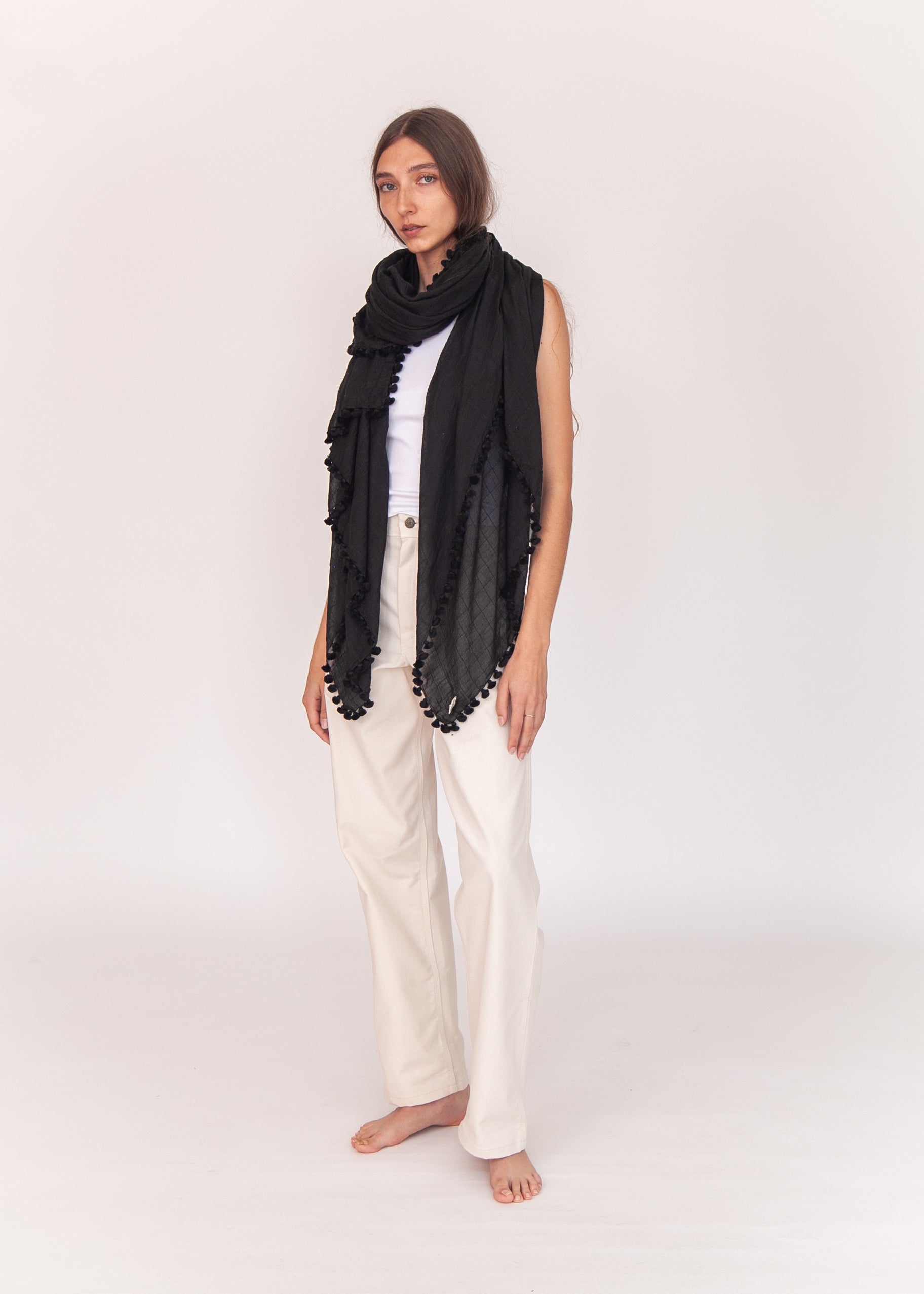 Dupatta Maira Woven Checks - Black