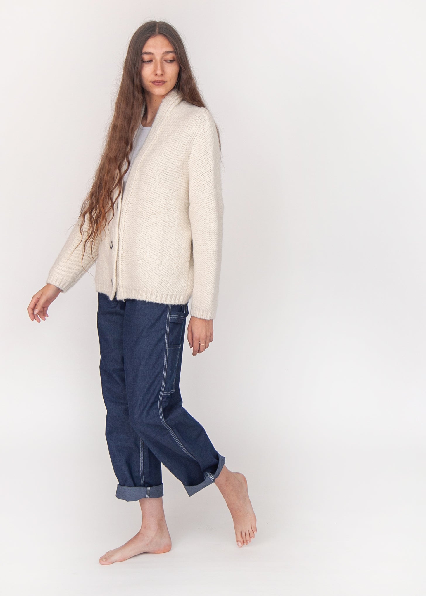 Huacaya Cardigan, Natural