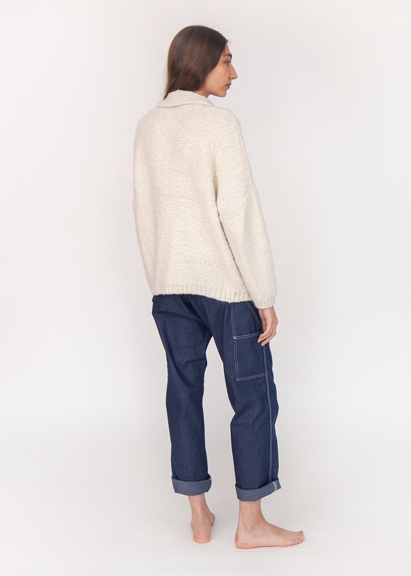 Huacaya Cardigan, Natural