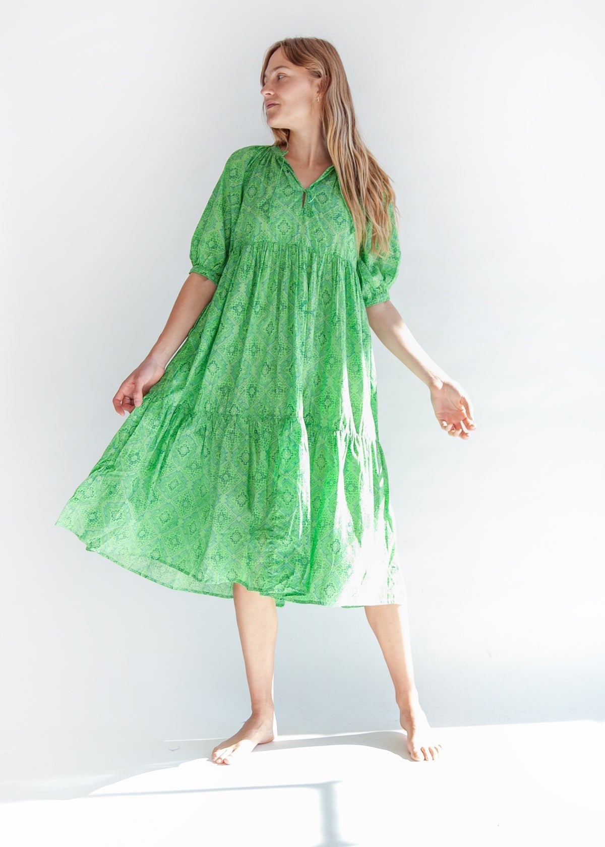 Katia Overdyed Dress, Leaf