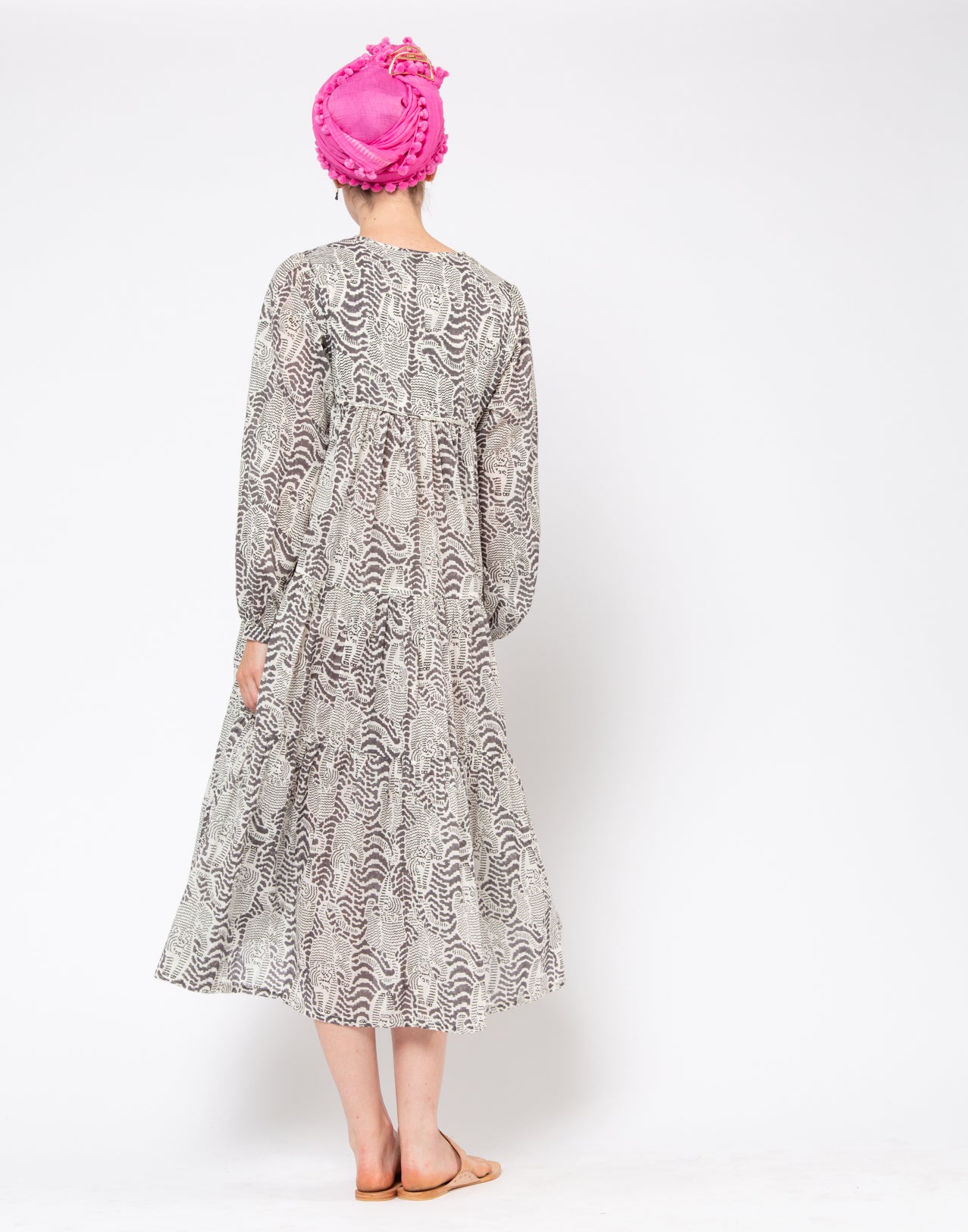 Yamini Tiger Dress- Grey