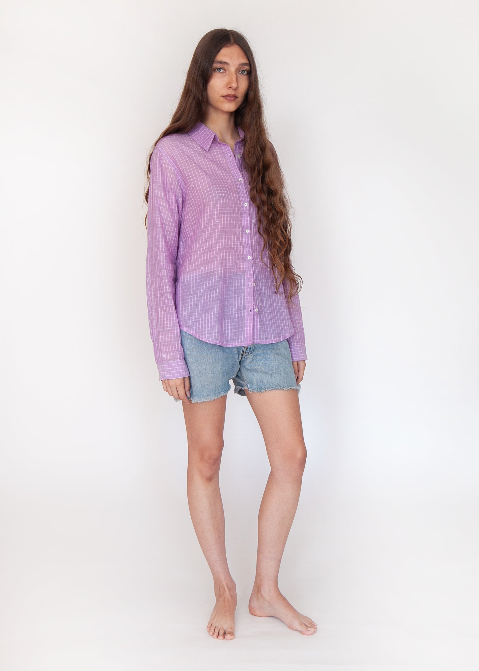 Rosa Check Jamdani Top - Violetta