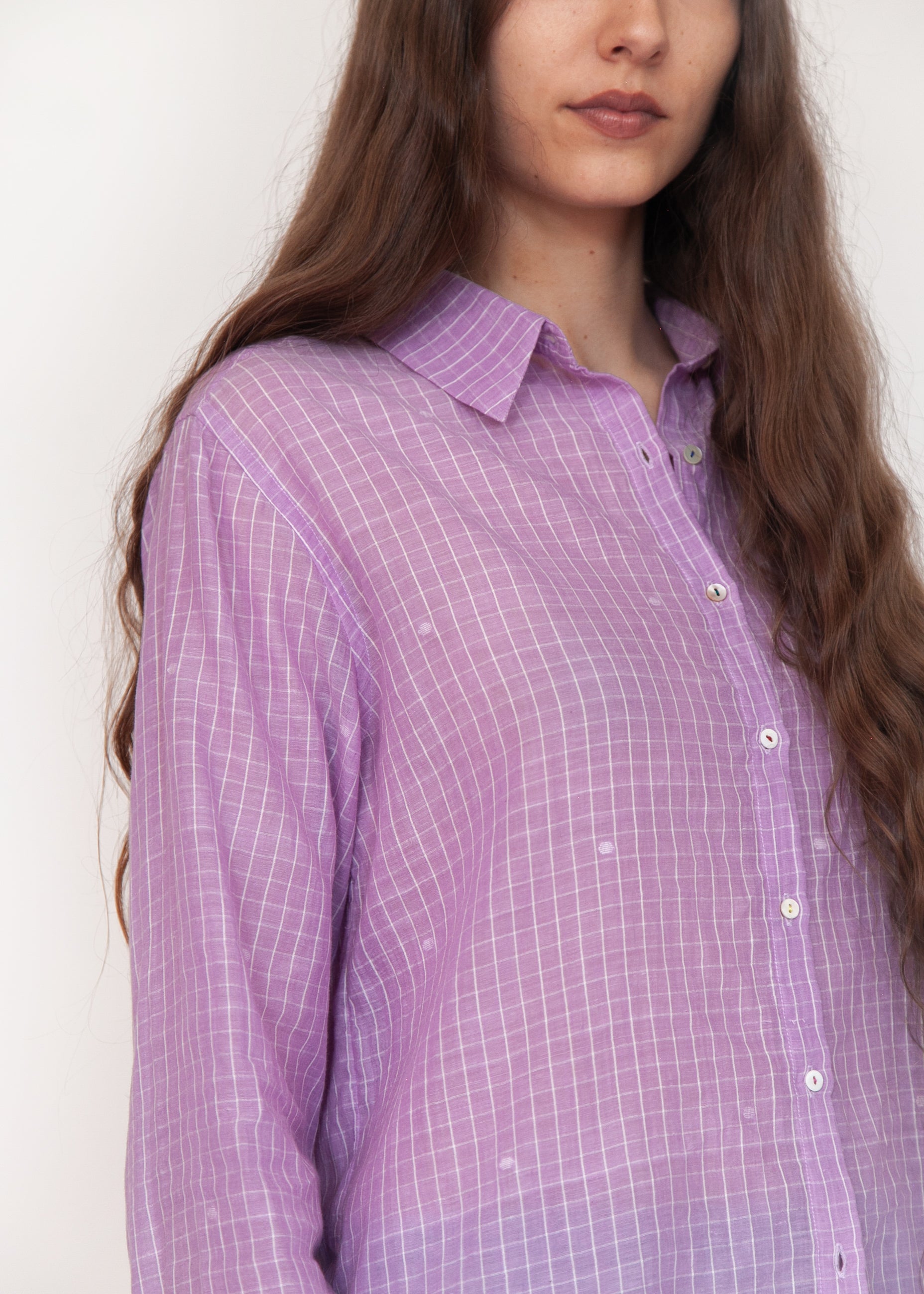 Rosa Check Jamdani Top - Violetta