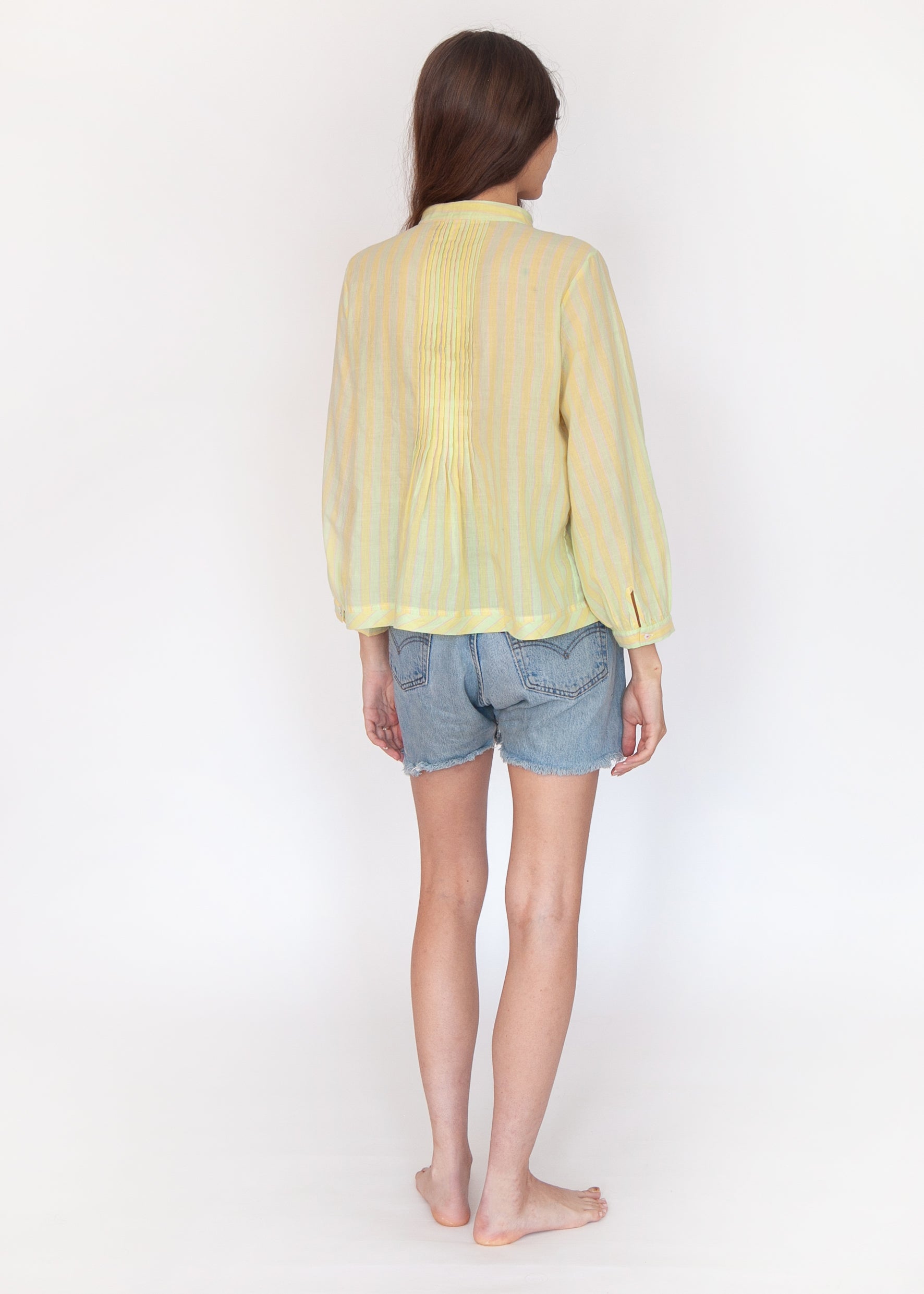 Alma Stripe Top  - Lime