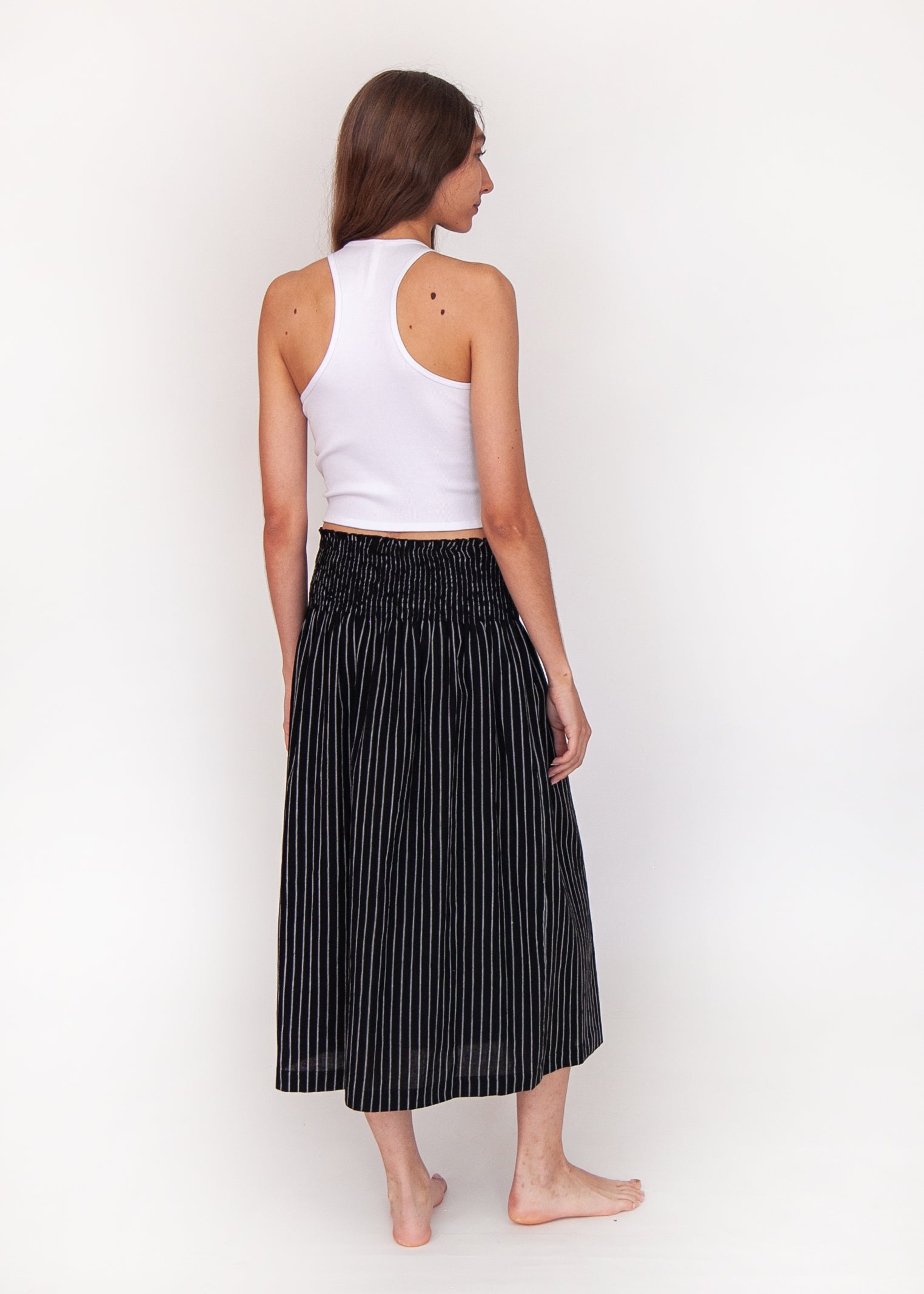 Araminta Stripe Skirt - Nero