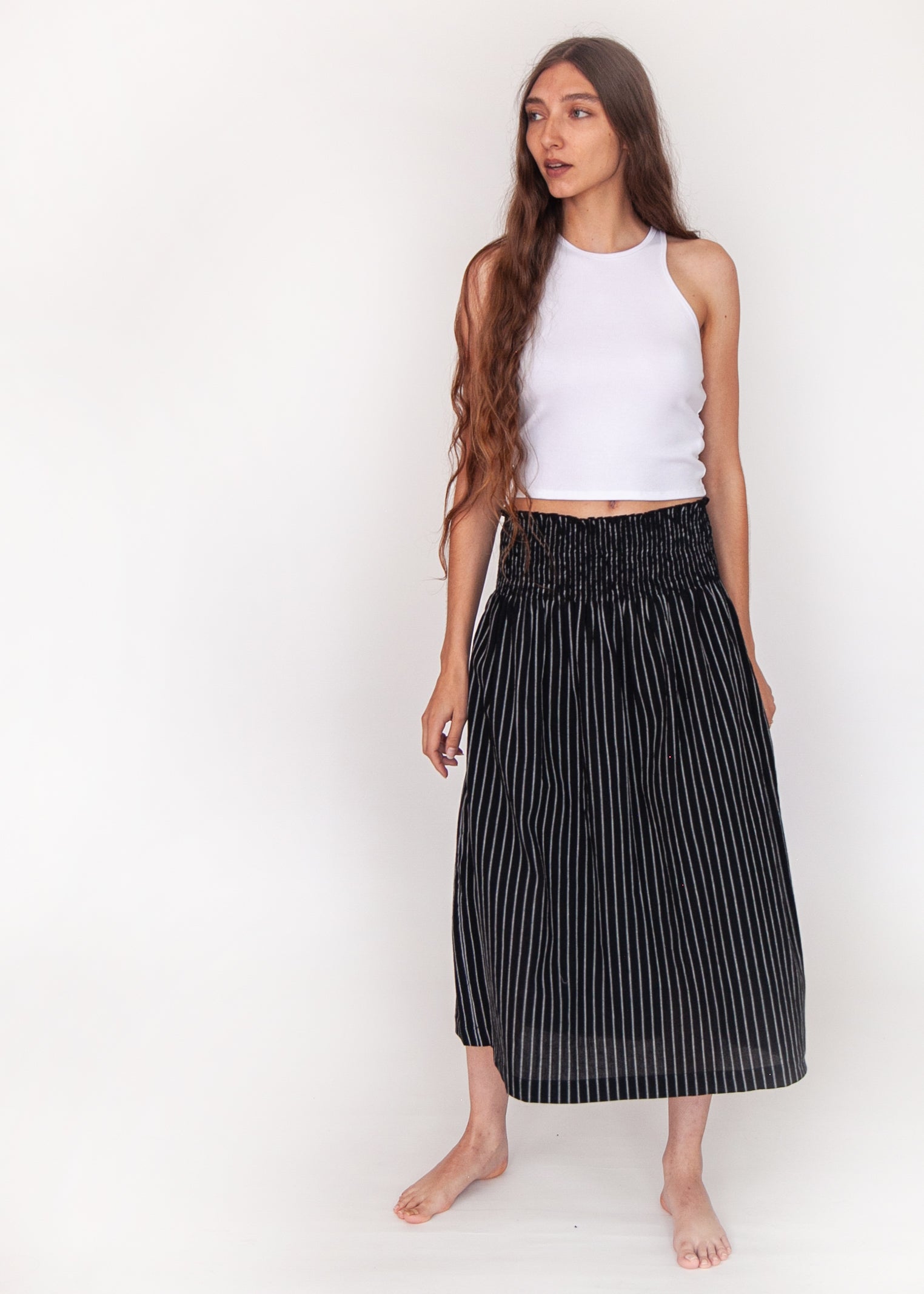 Araminta Stripe Skirt - Nero