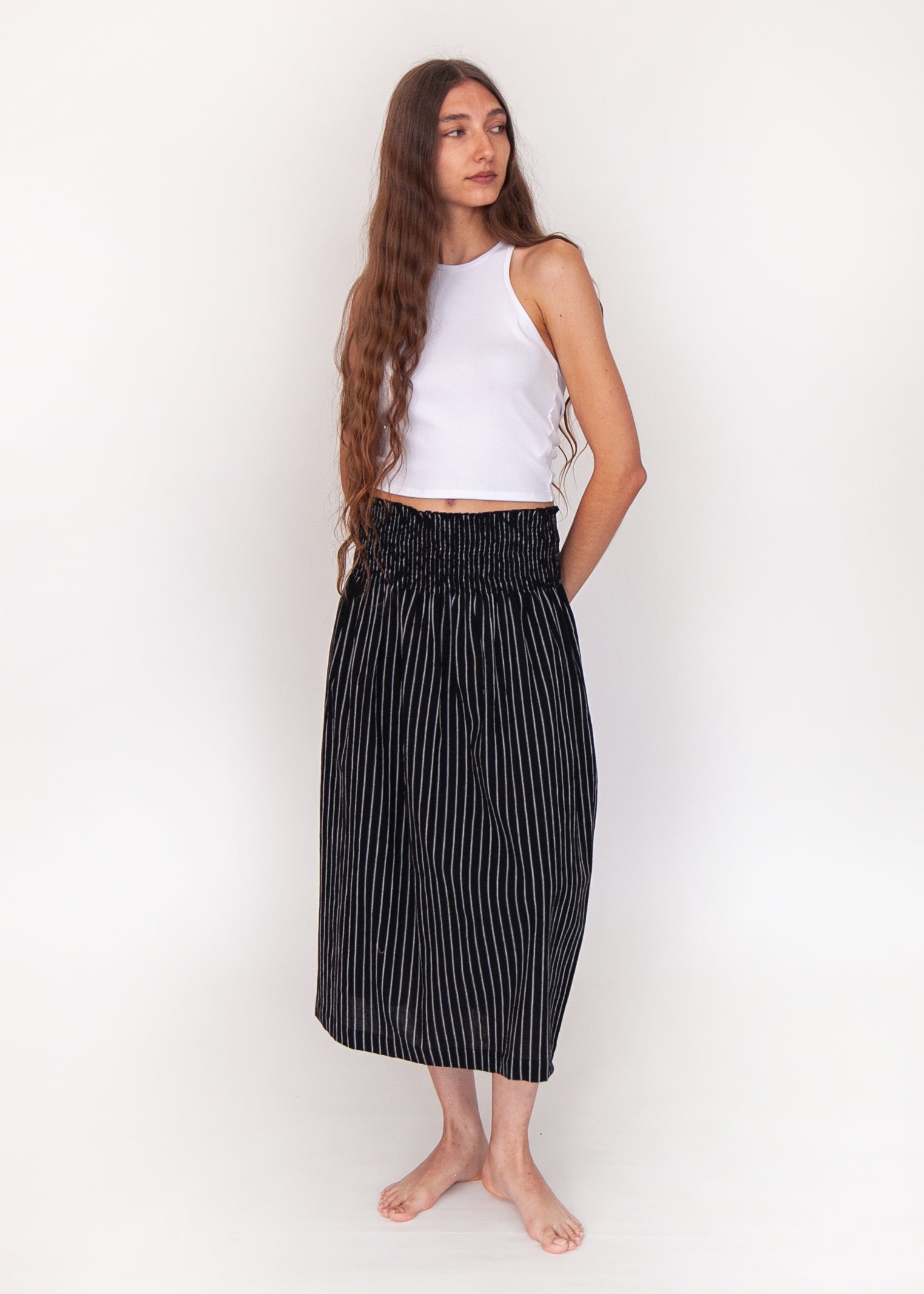 Araminta Stripe Skirt - Nero