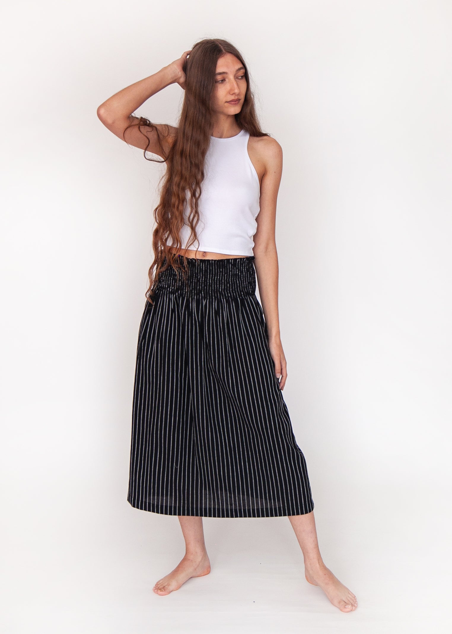 Araminta Stripe Skirt - Nero