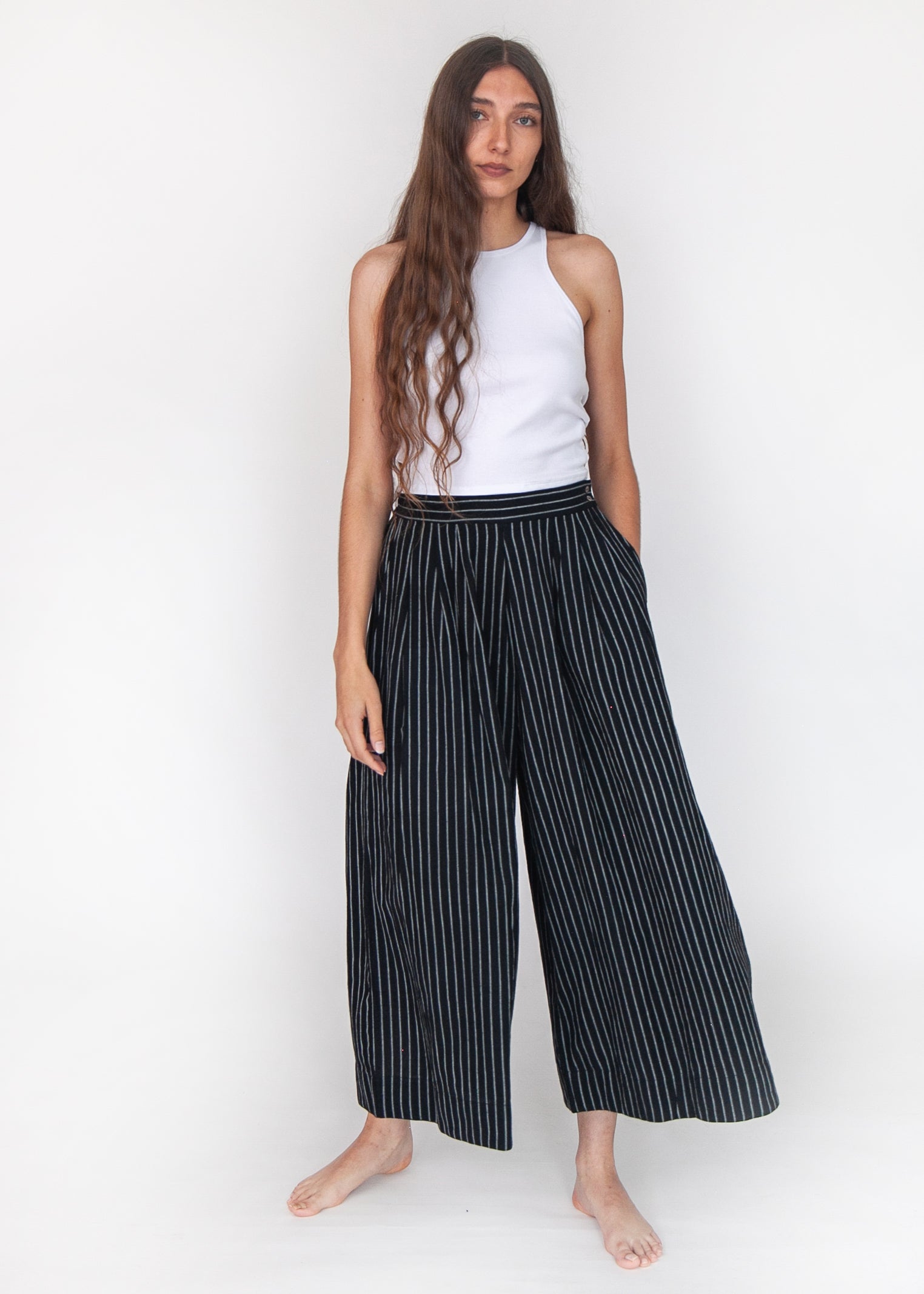 Danae Stripe Skirt Pant - Nero