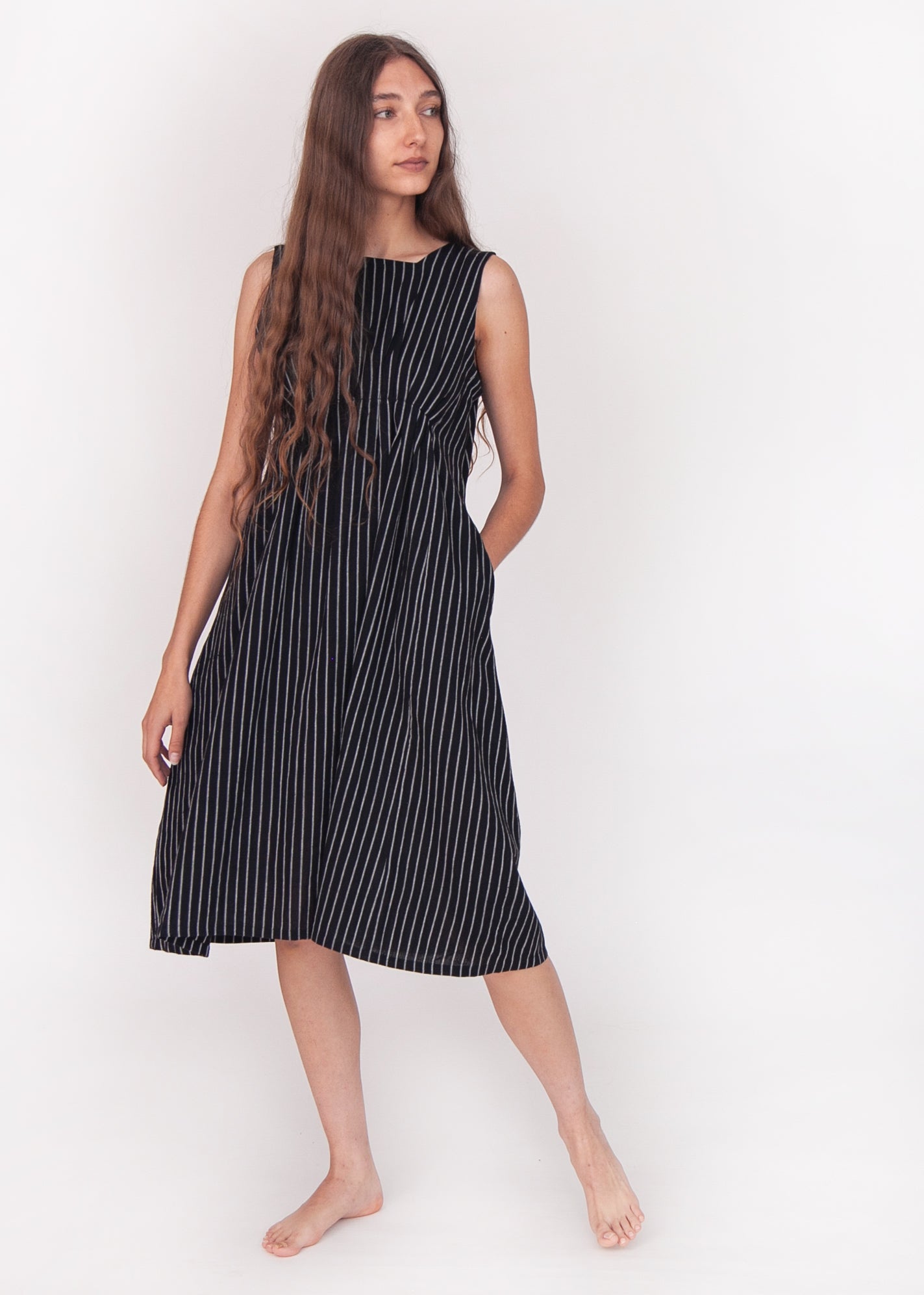 Granita Stripe Dress - Nero