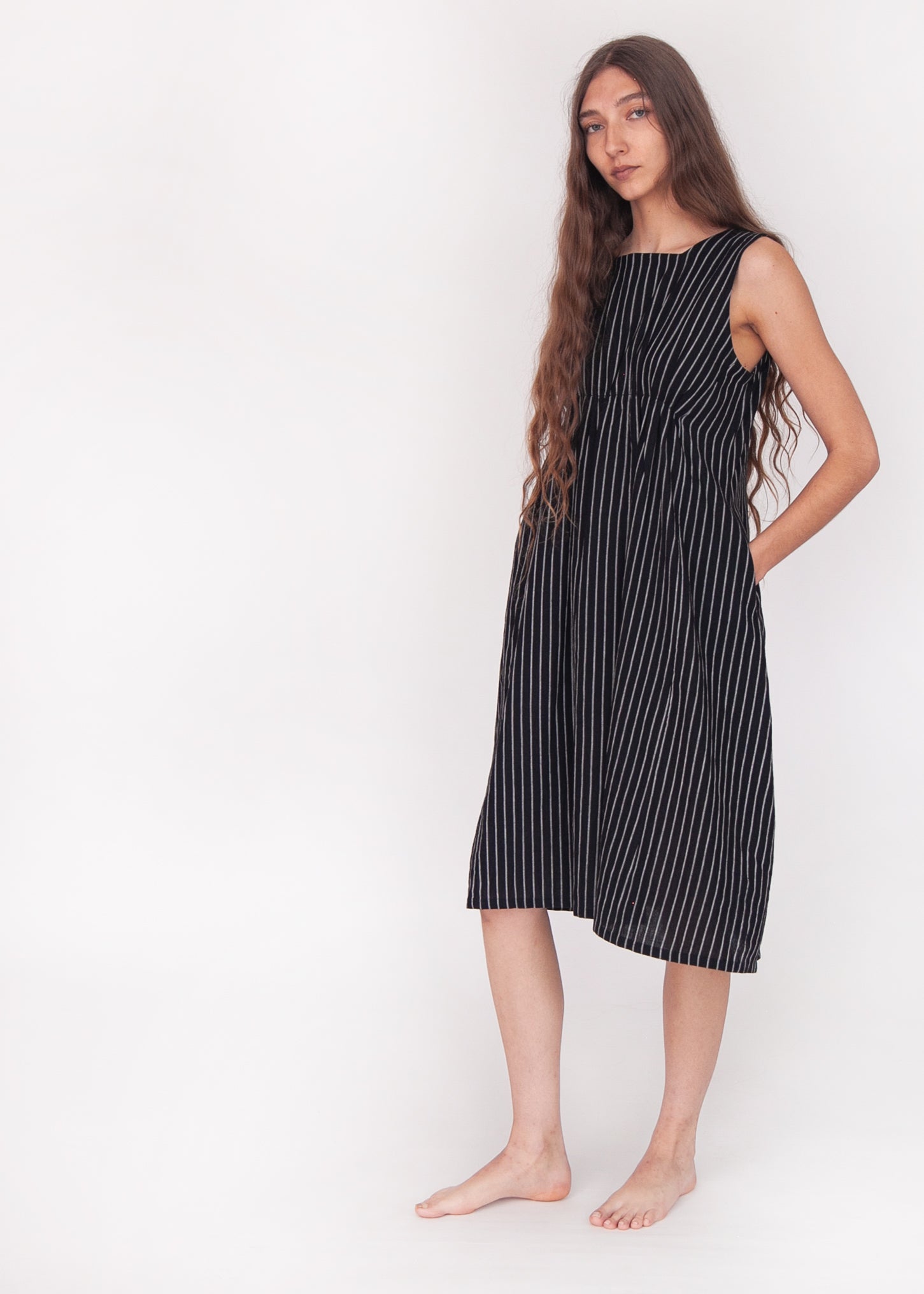 Granita Stripe Dress - Nero