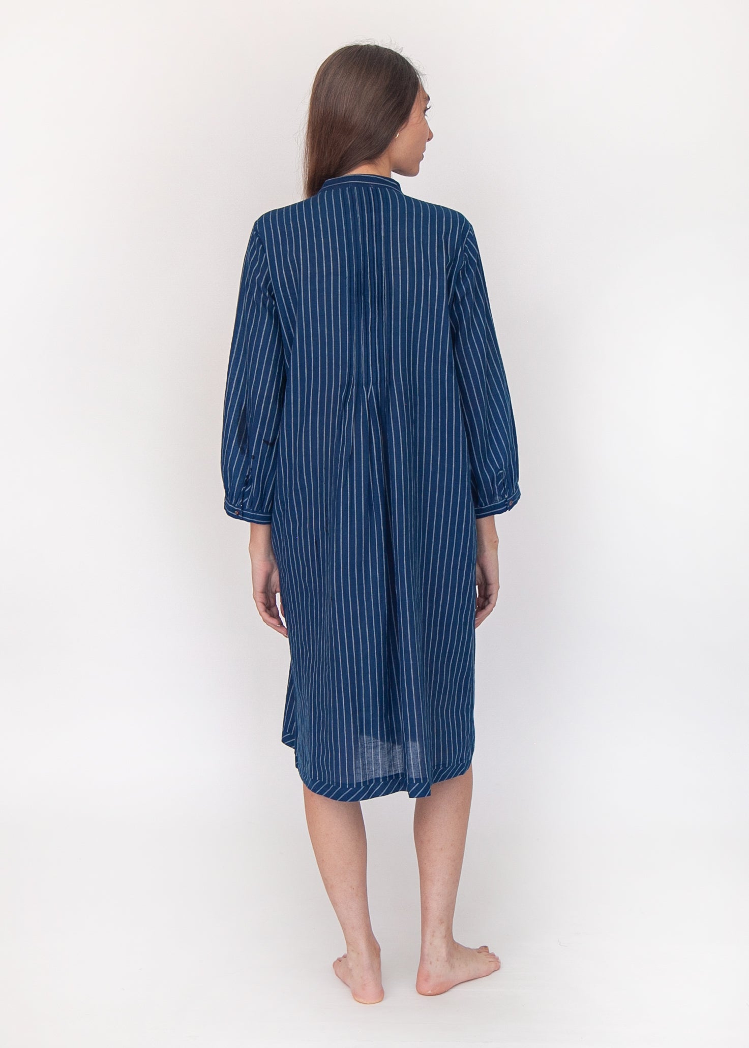 Aditi Double Stripe Dress  - Natural Indigo