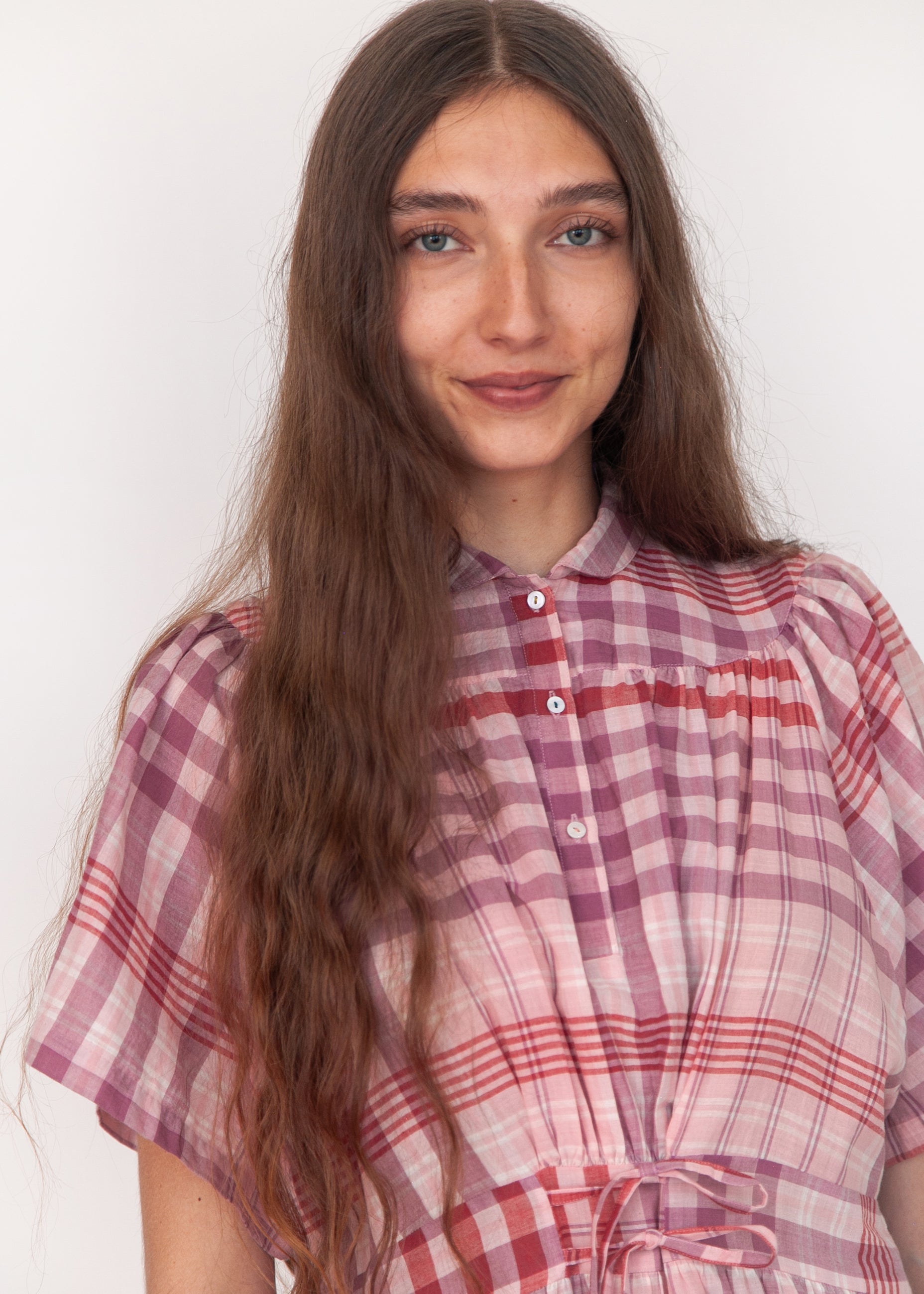 Theresa Check Dress - Rosa