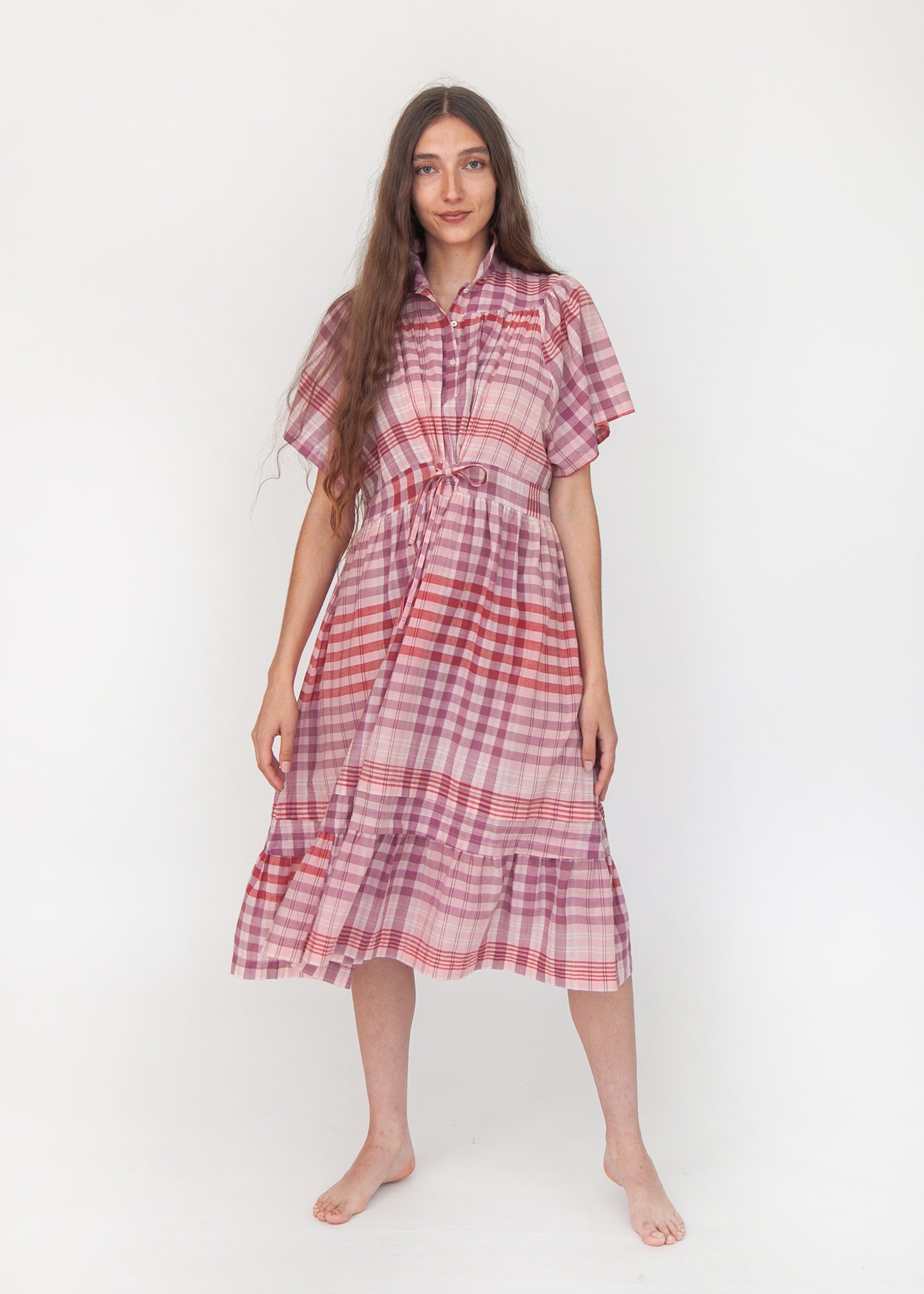 Theresa Check Dress - Rosa