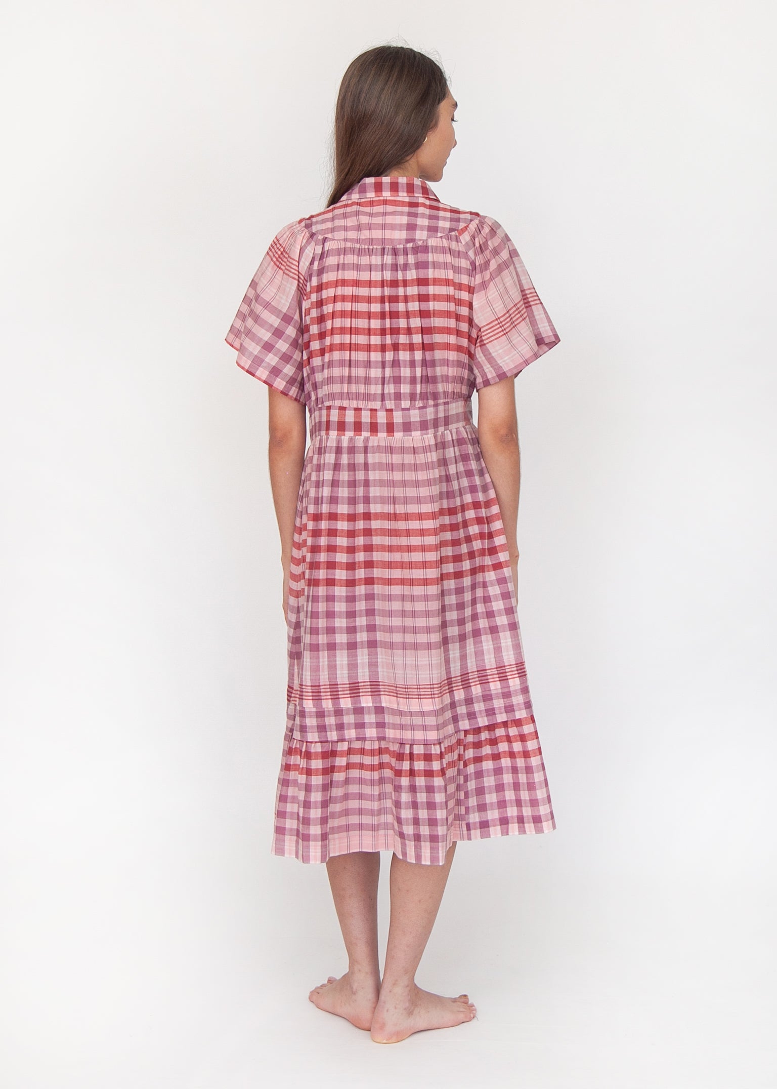 Theresa Check Dress - Rosa