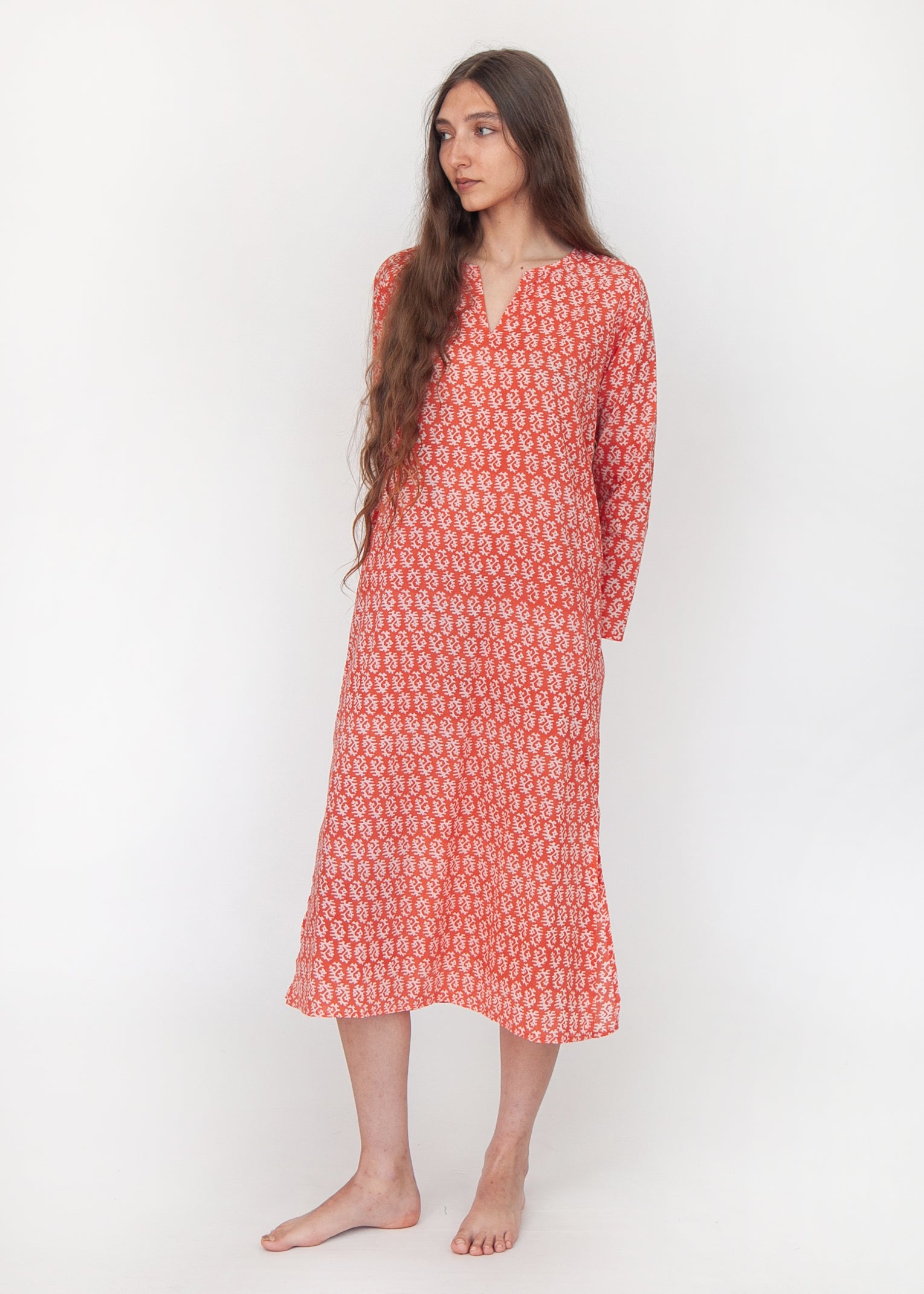 Celaya Greece Kurta - Poppy