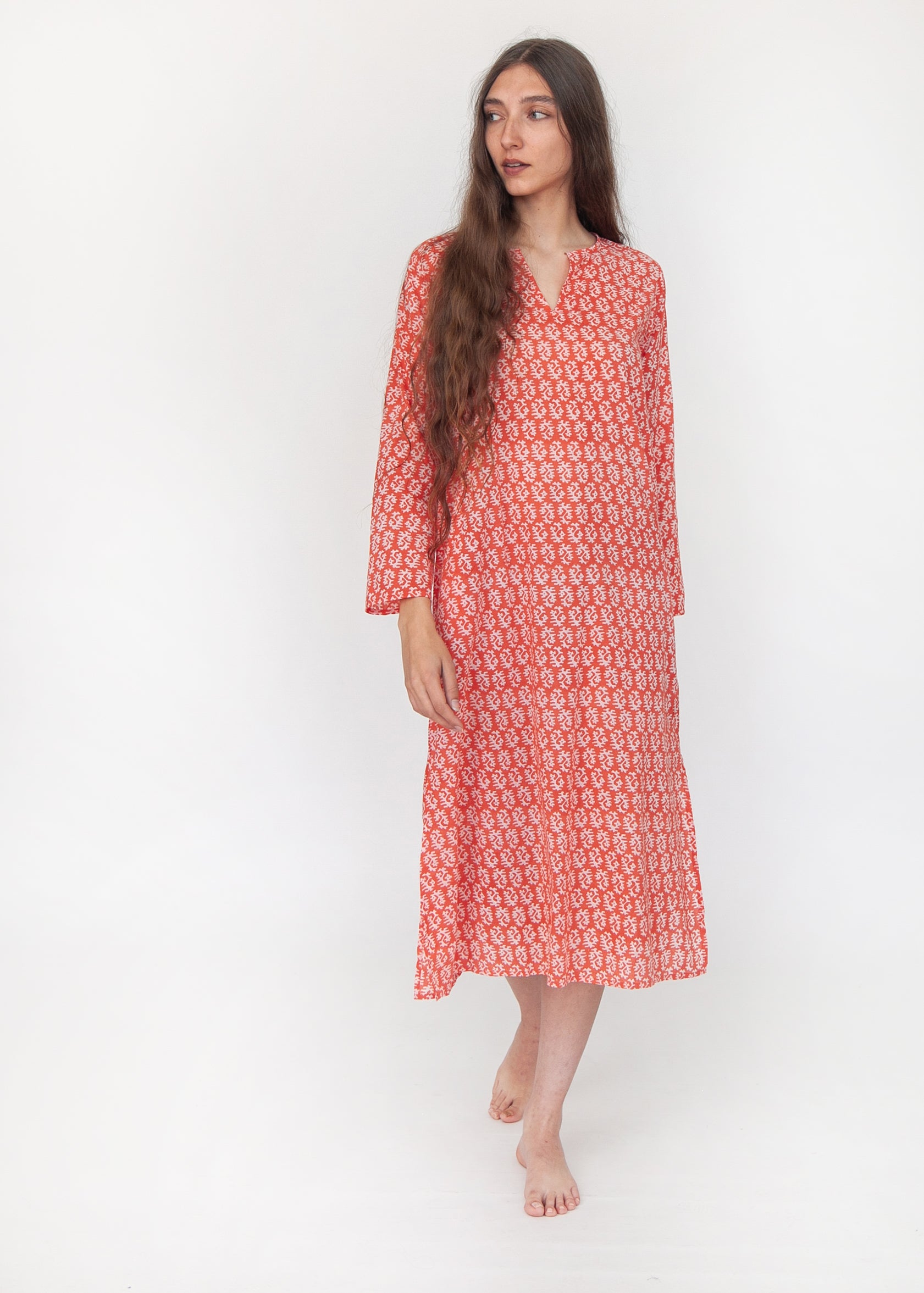Celaya Greece Kurta - Poppy