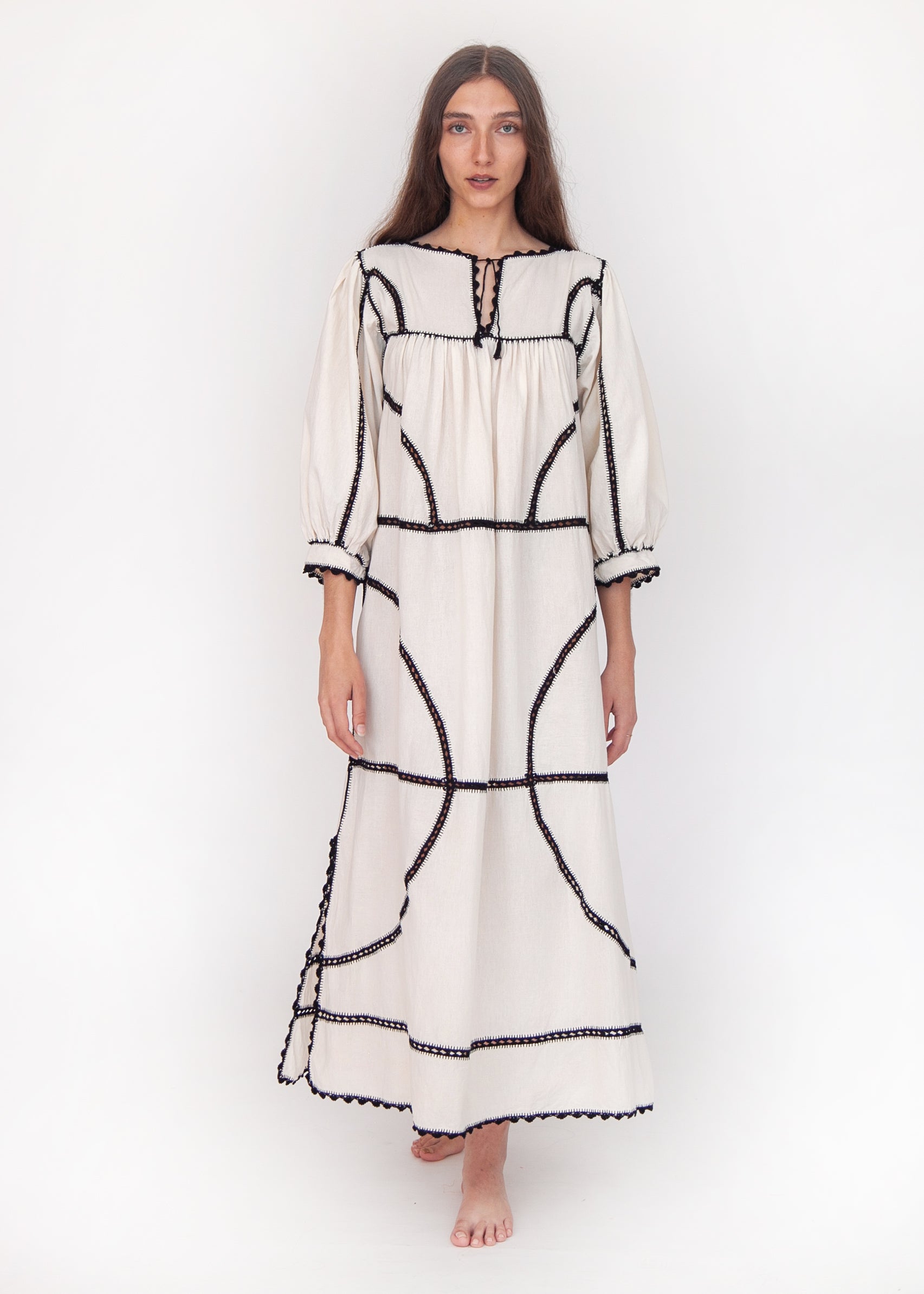 Montanita Long Dress - Black on Natural