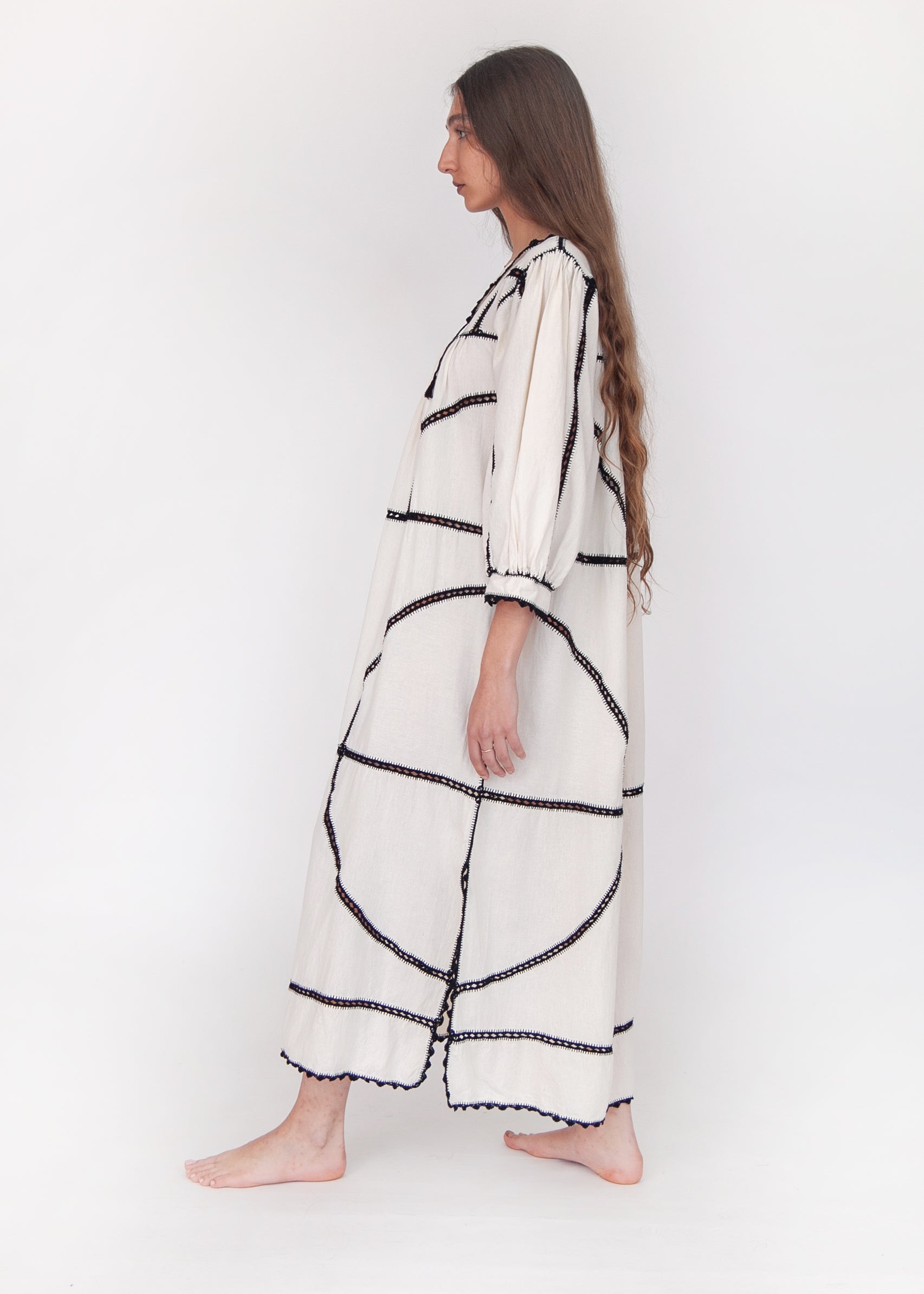Montanita Long Dress - Black on Natural