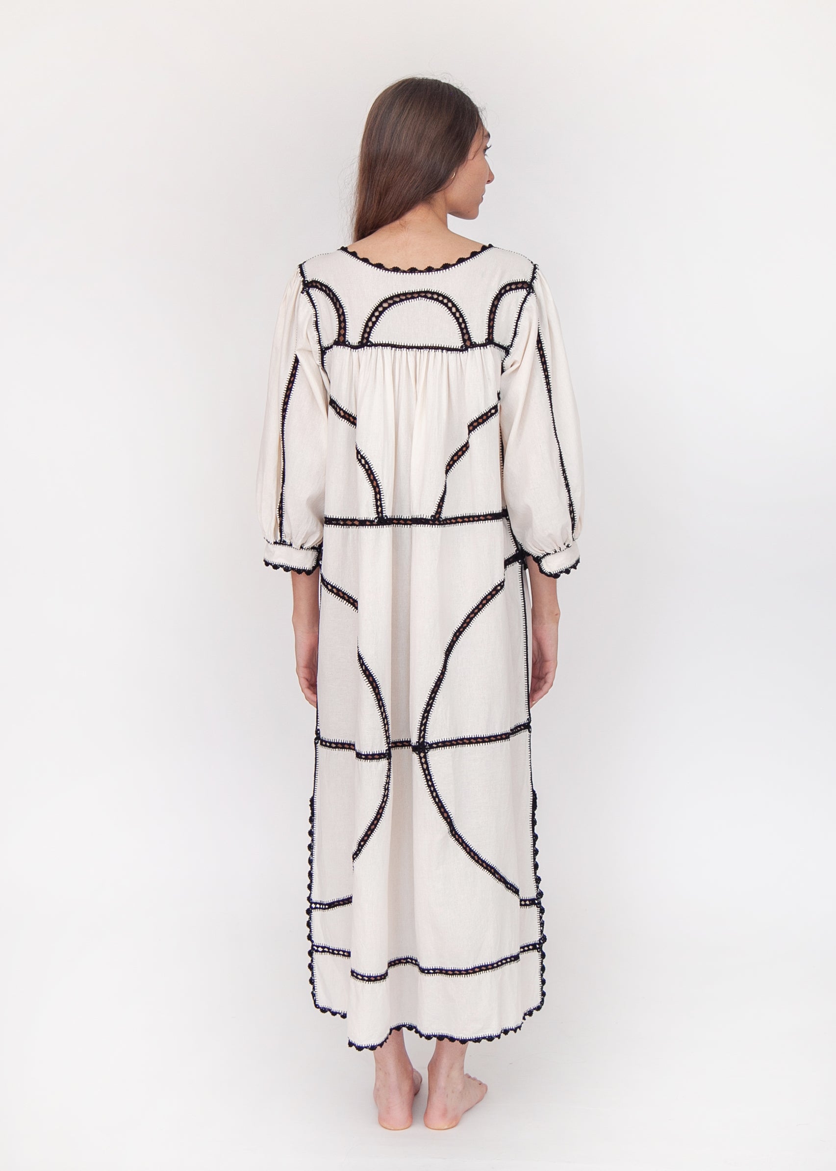 Montanita Long Dress - Black on Natural