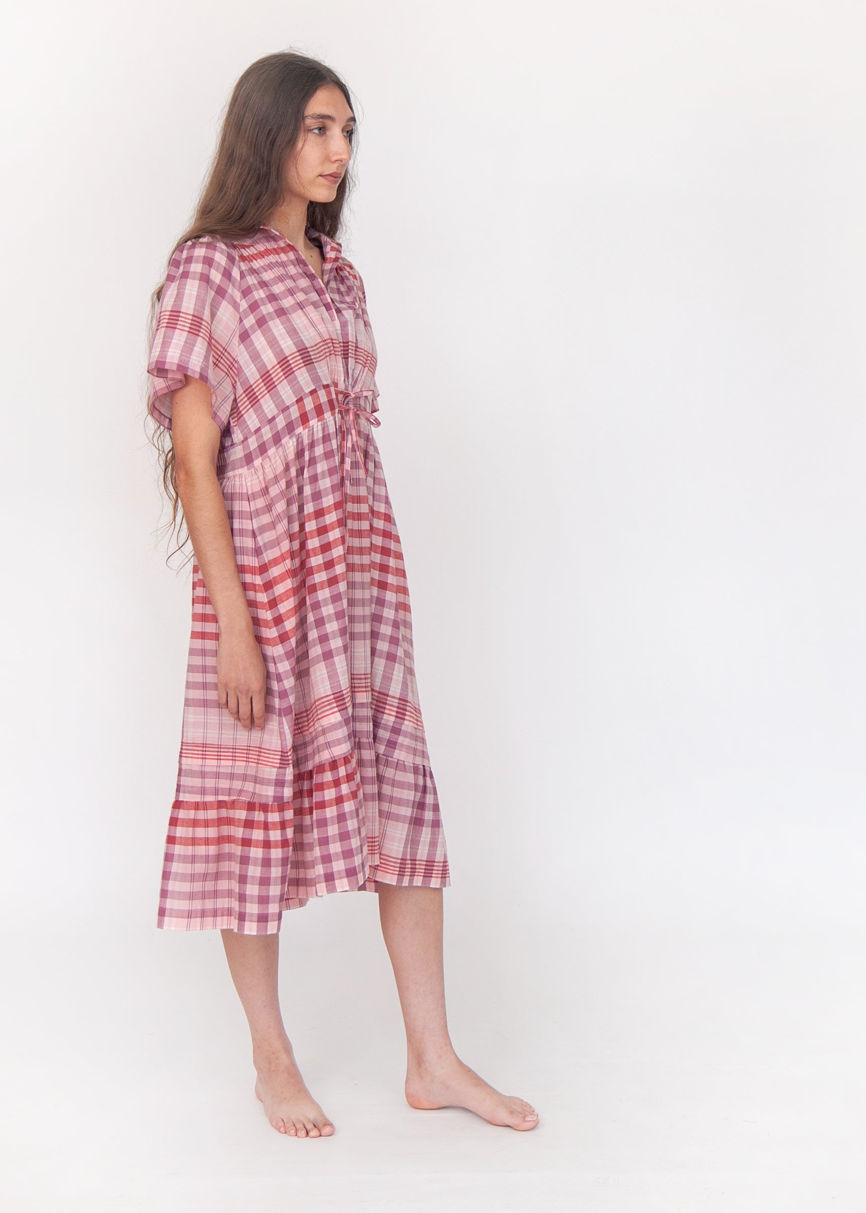 Theresa Check Dress - Rosa