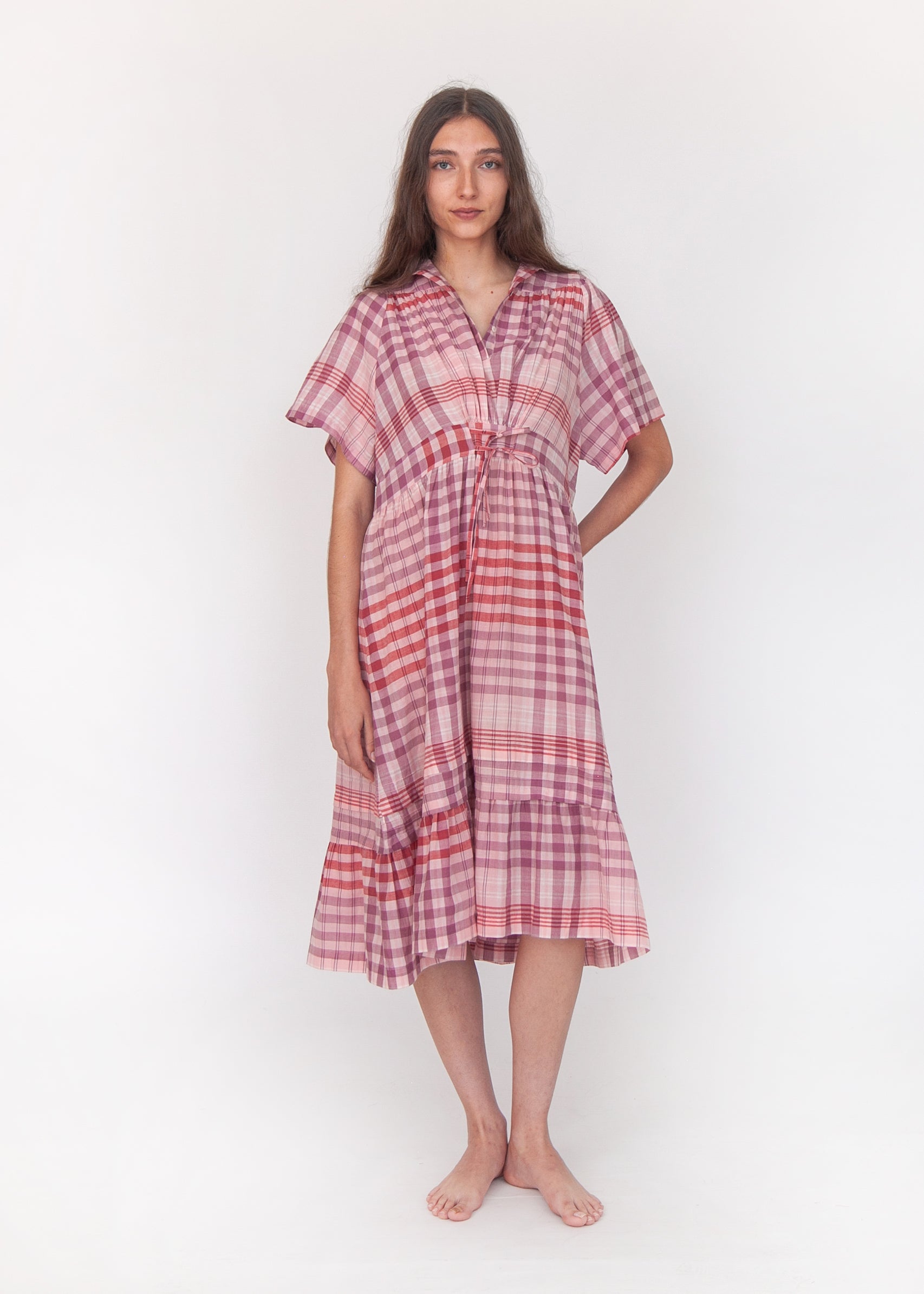 Theresa Check Dress - Rosa