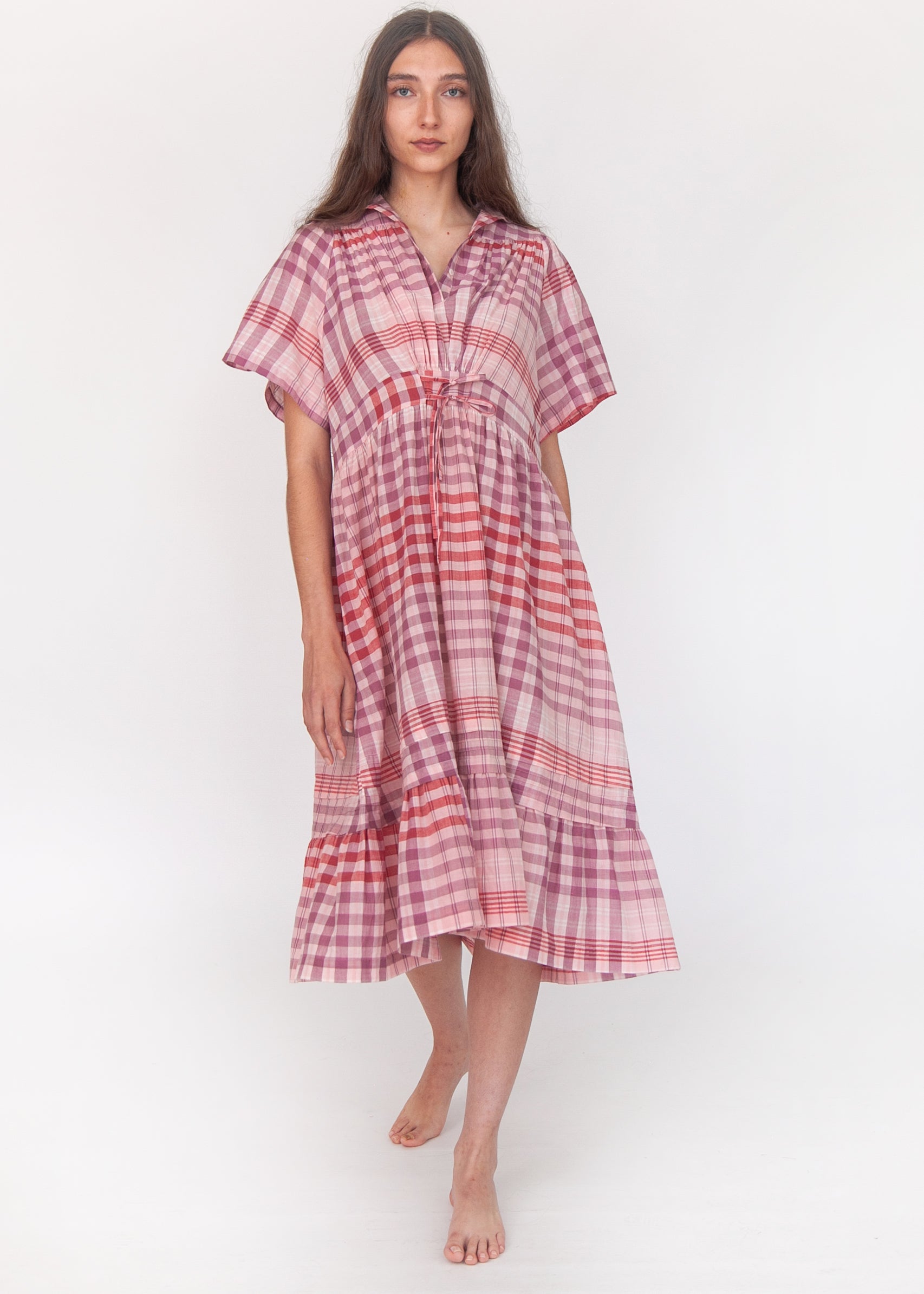 Theresa Check Dress - Rosa