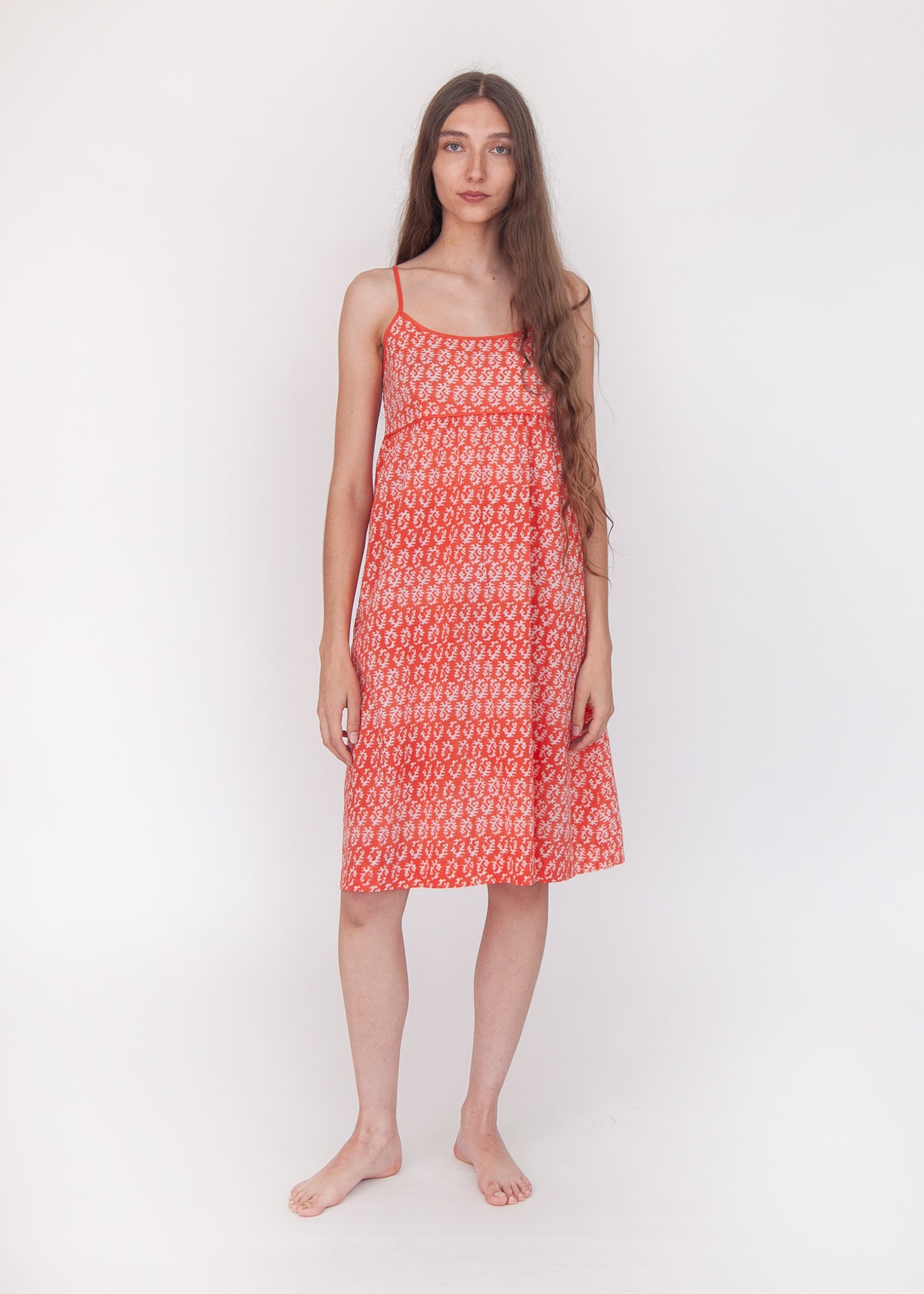 Gaia Greece Slip Dress - Poppy