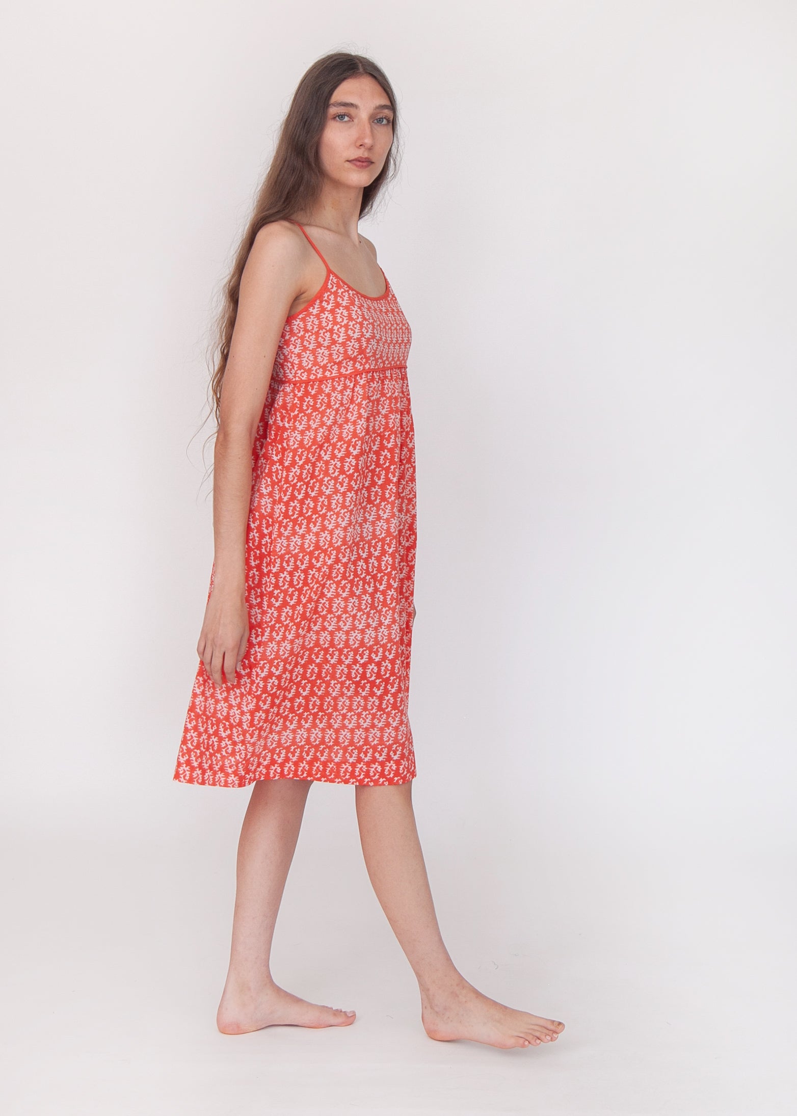 Gaia Greece Slip Dress - Poppy