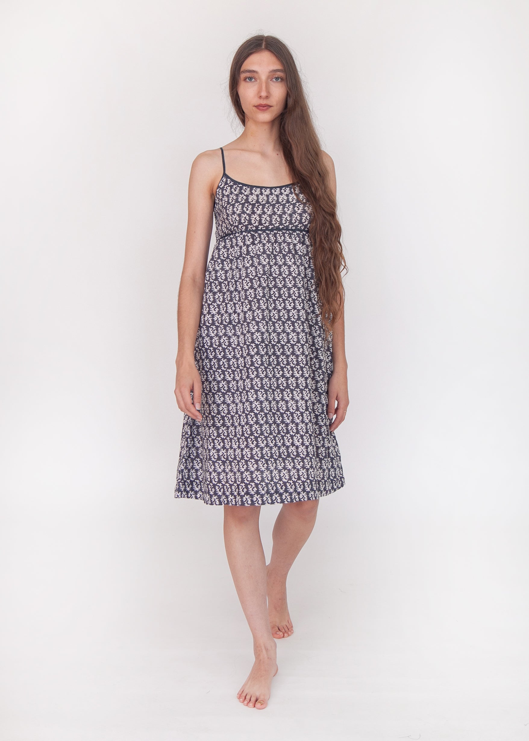 Gaia Greece Slip Dress - Nero