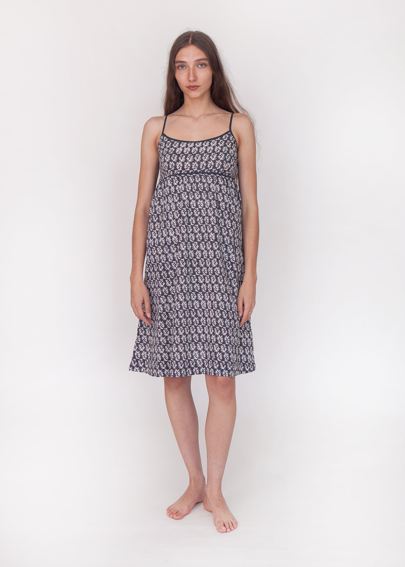 Gaia Greece Slip Dress - Nero