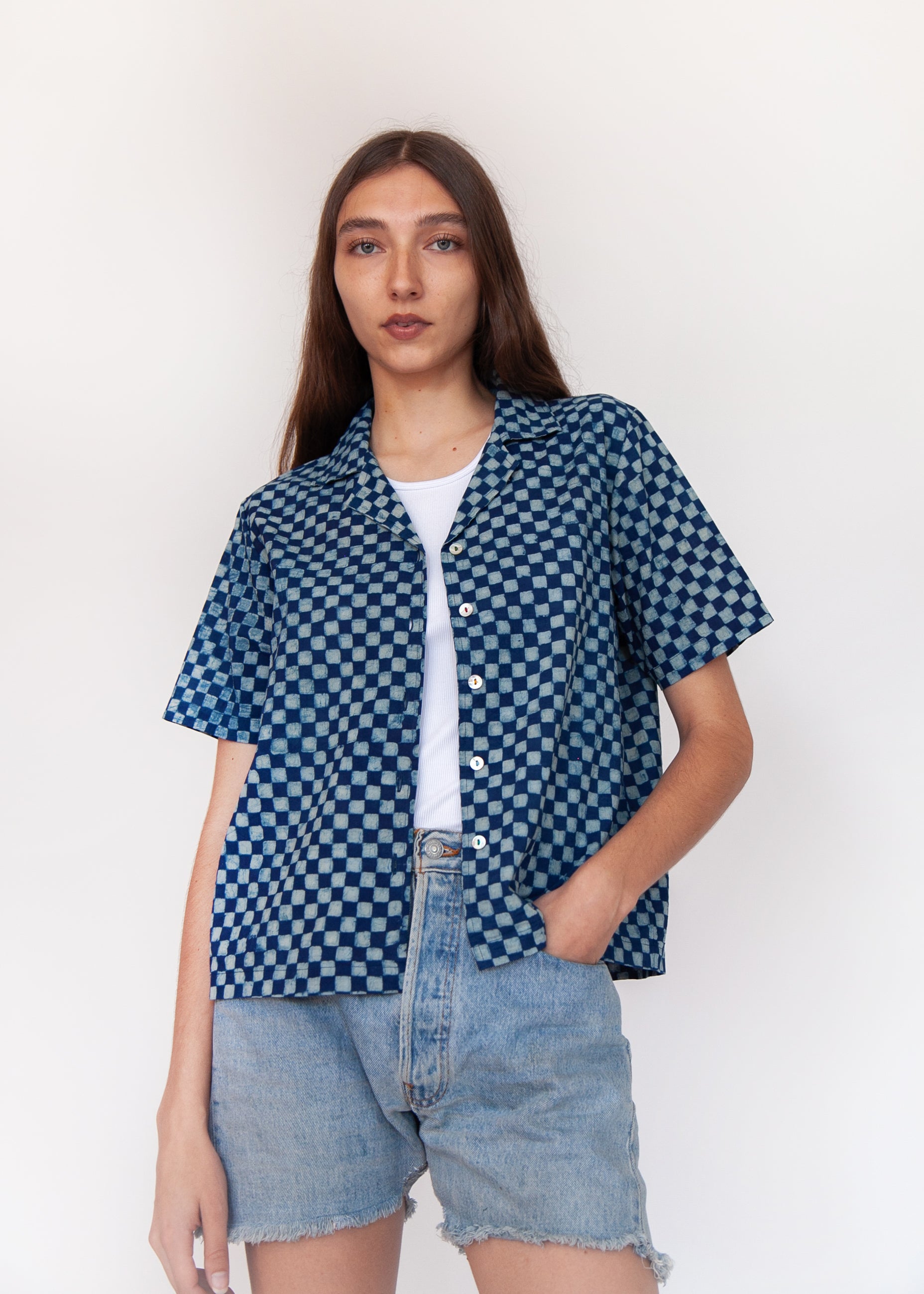 Khalil Ananta Top - Natural Indigo