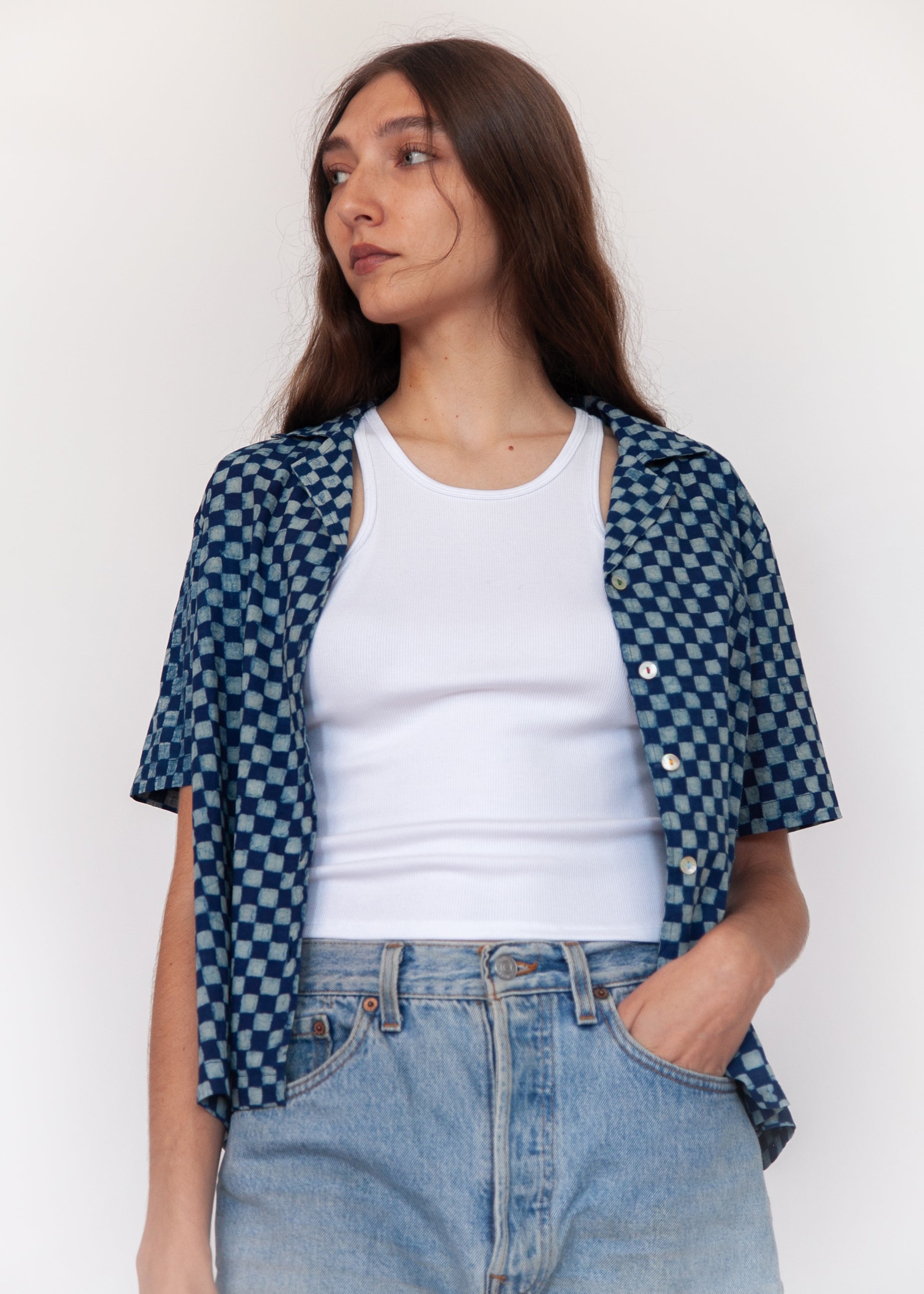 Khalil Ananta Top - Natural Indigo